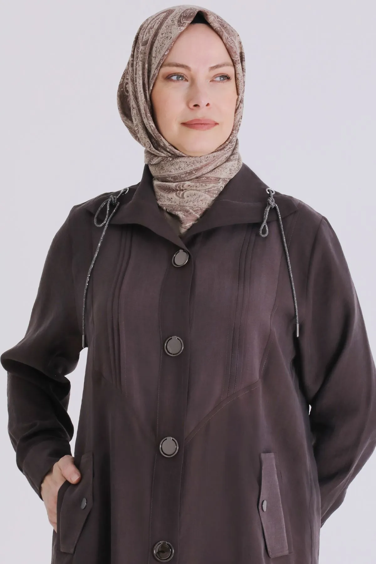 Büyük Beden Tesettür Kap 25144 Kakao