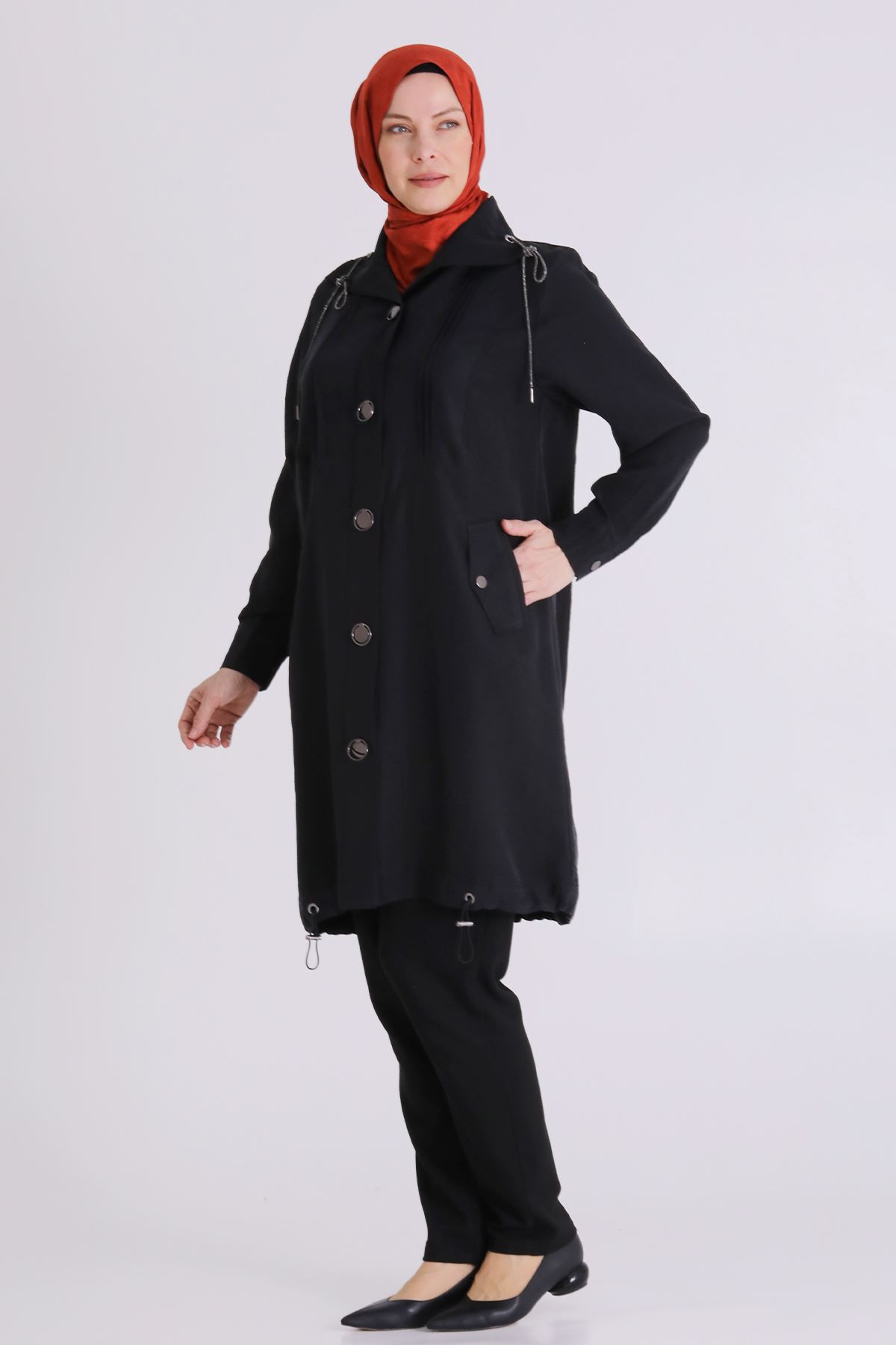 Büyük Beden Tesettür Kap 25144 Siyah