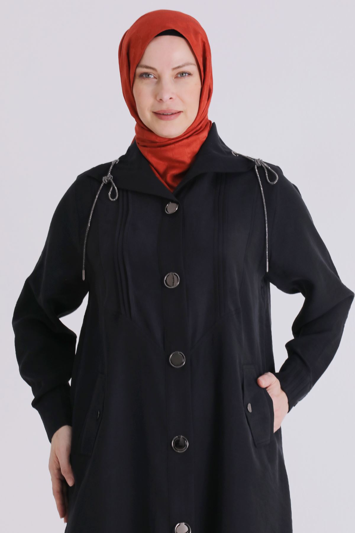 Büyük Beden Tesettür Kap 25144 Siyah