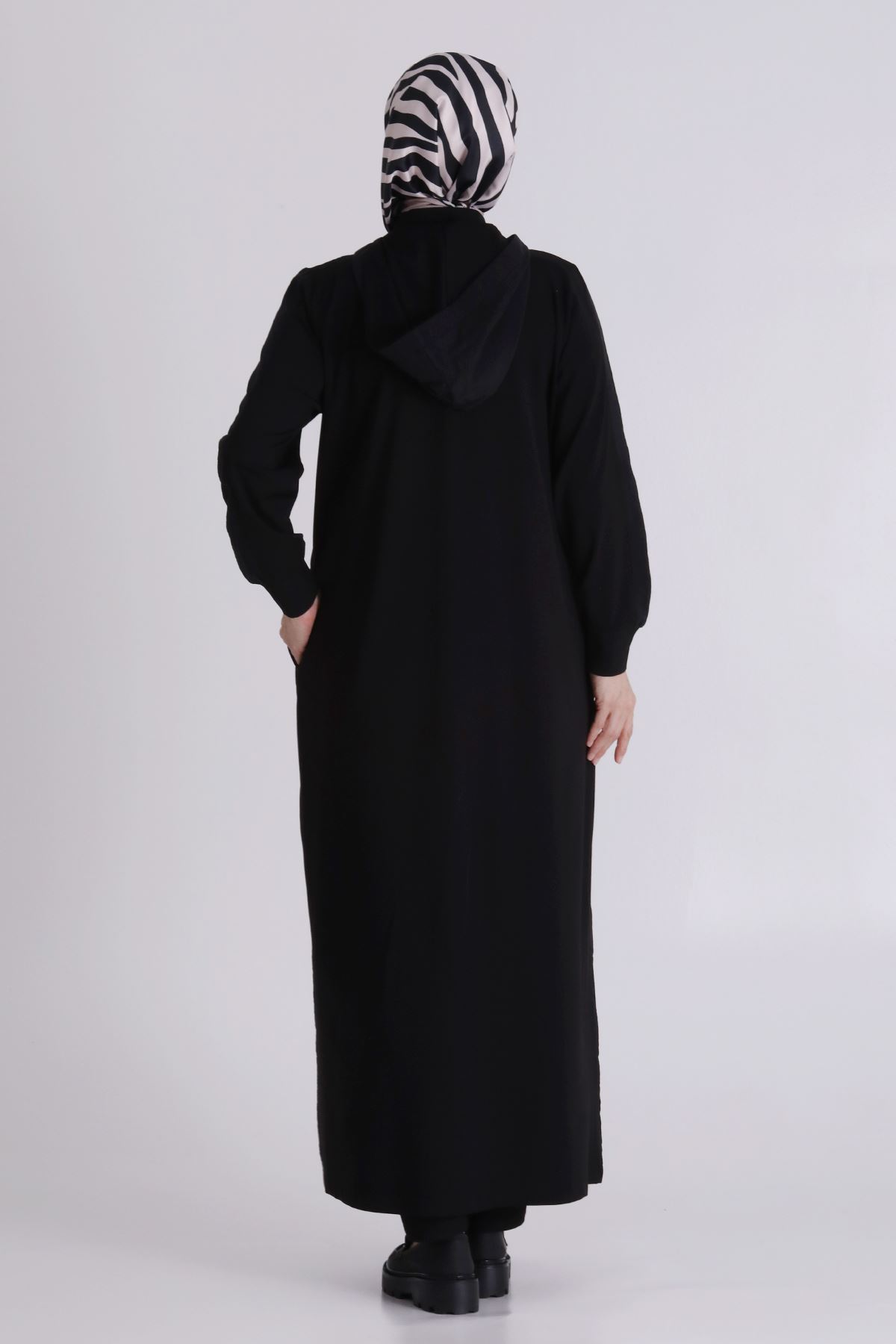 Büyük Beden Tesettür Ferace 28081 Siyah