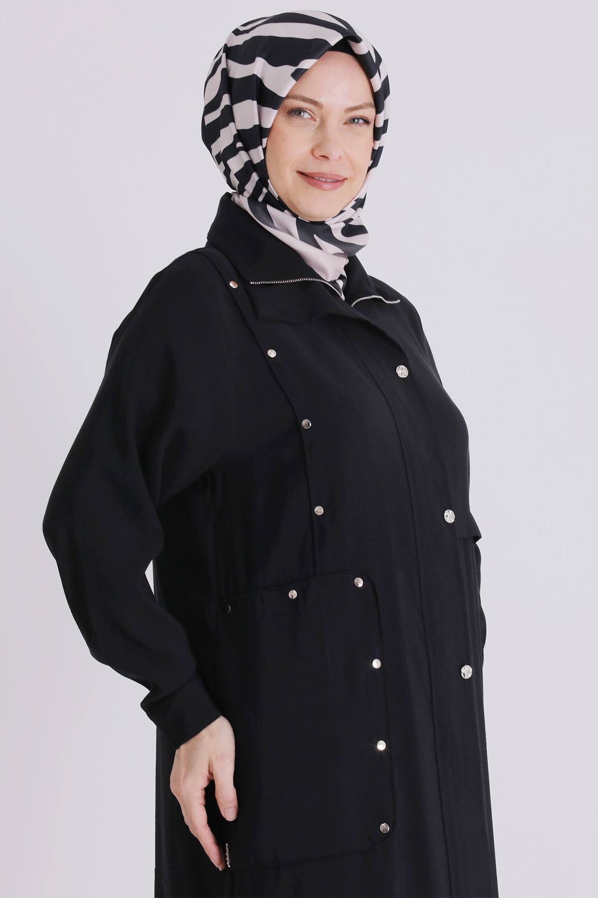 Büyük Beden Tesettür Ferace 28079 Siyah