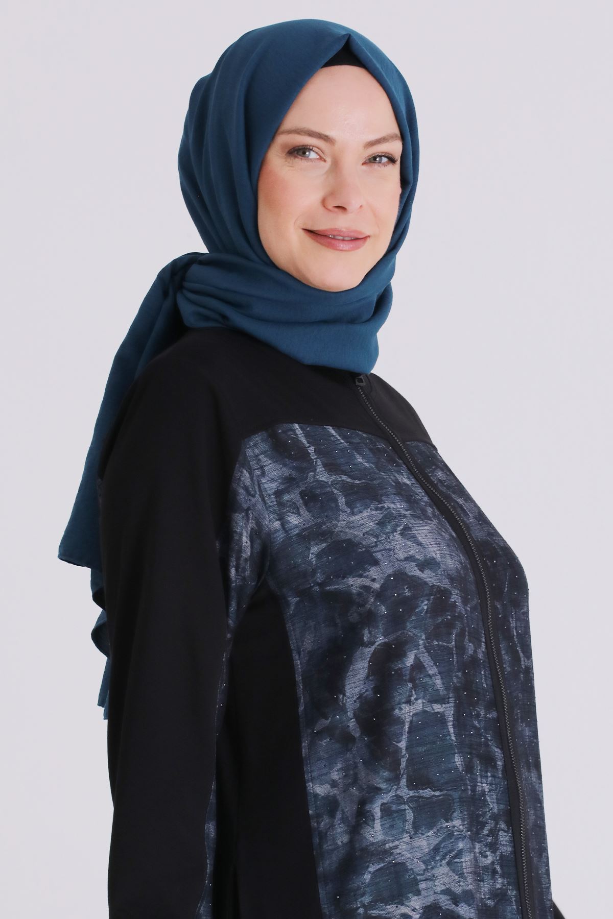 Büyük Beden Tesettür Pantolonlu Takım 35148 Siyah