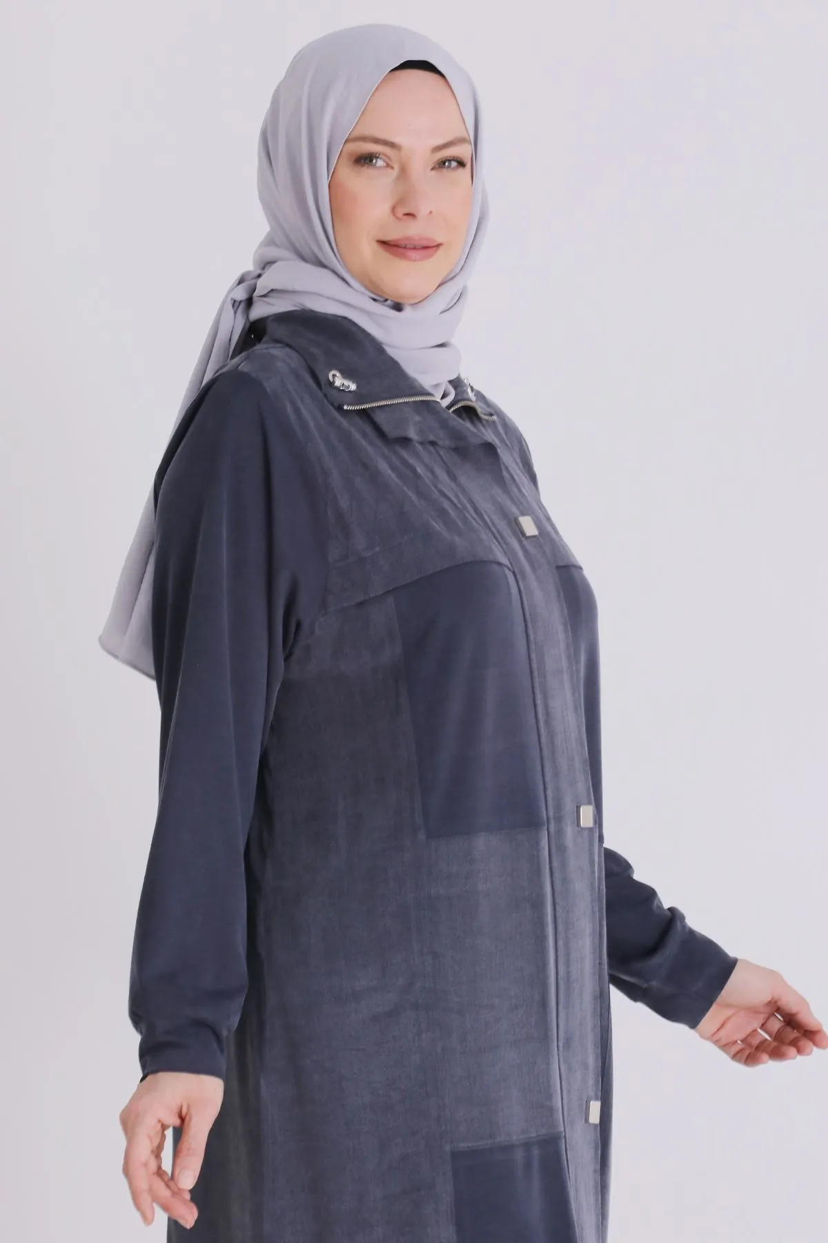 Büyük Beden Tesettür Pantolonlu Takım 35145 Lacivert