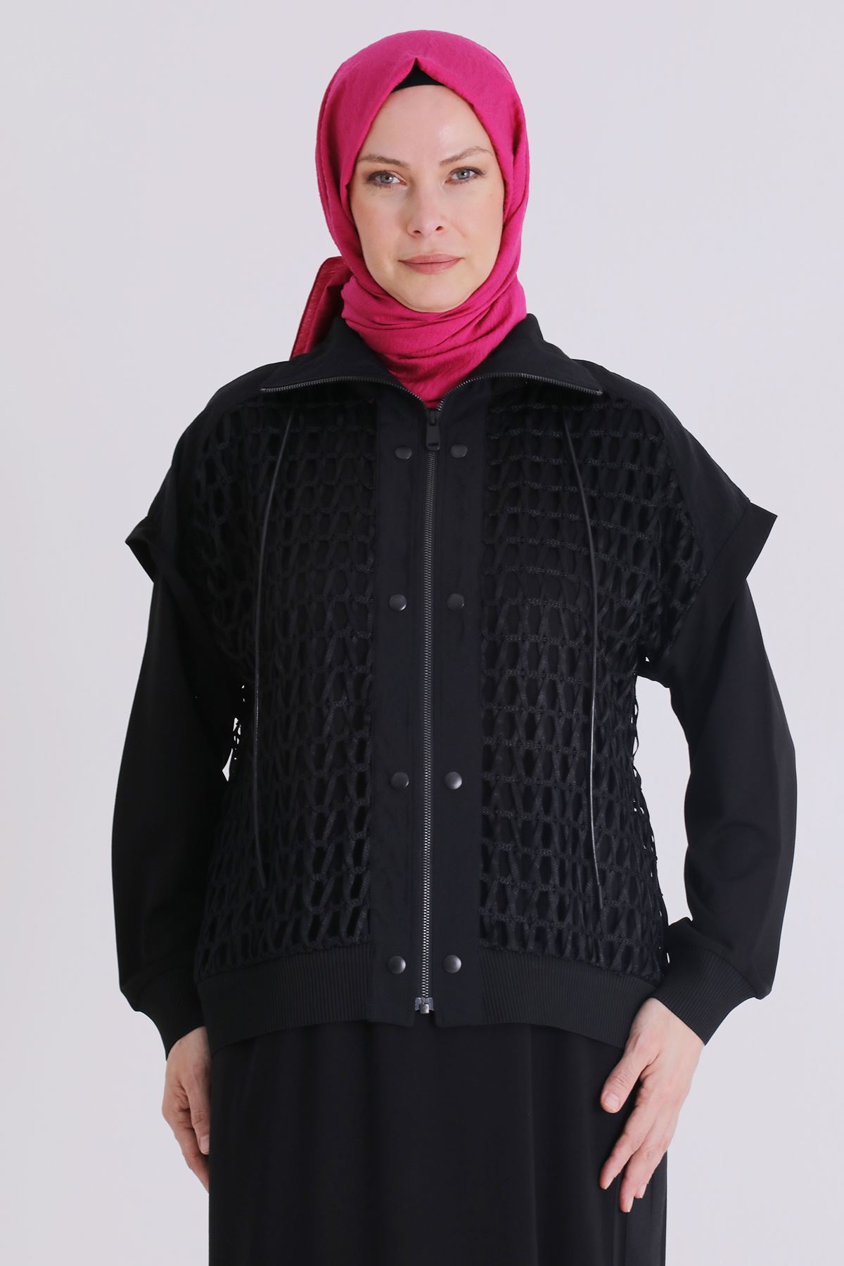 Büyük Beden Tesettür İkili Takım 40015 Siyah