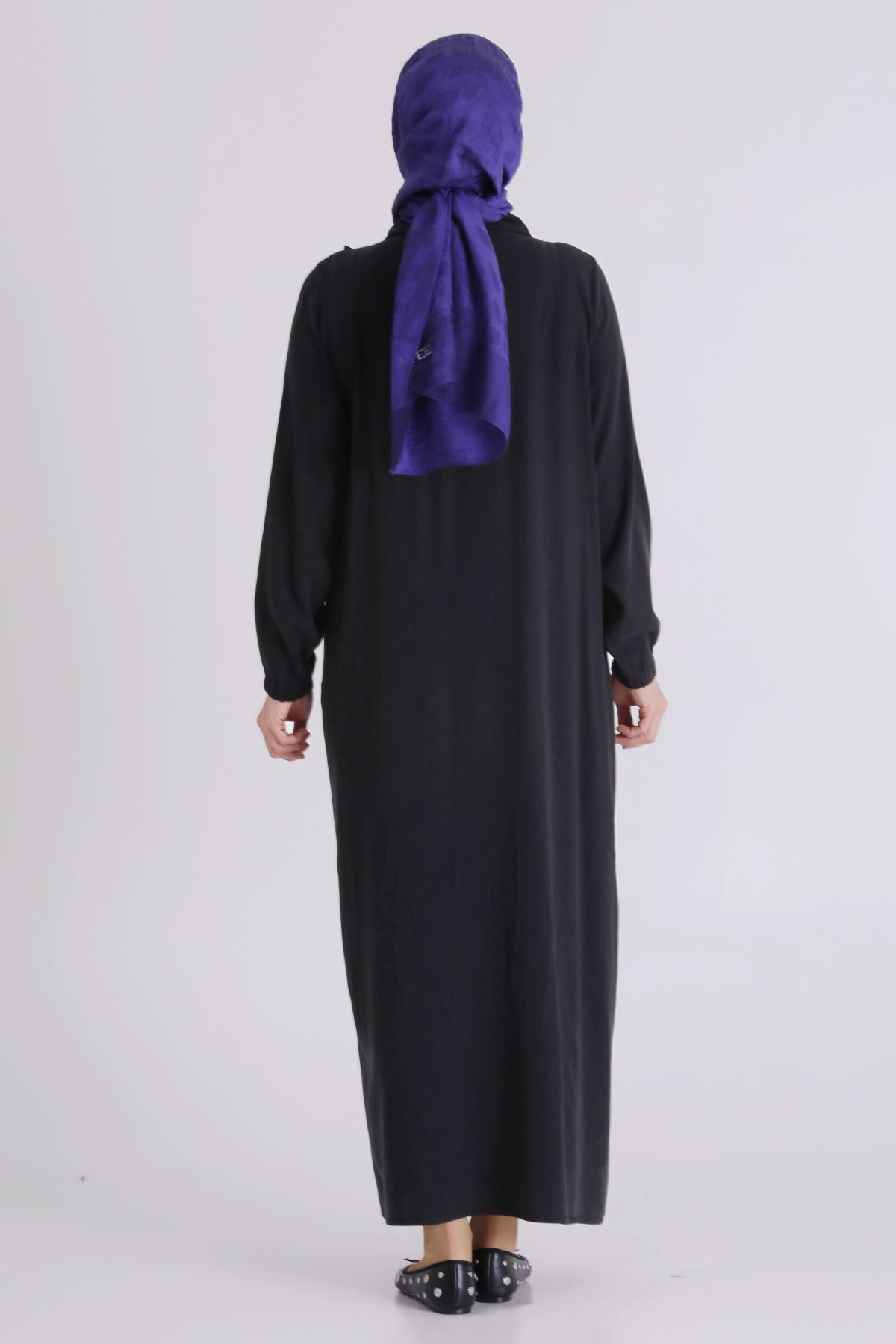 Büyük Beden Tesettür Elbise 7524 Siyah