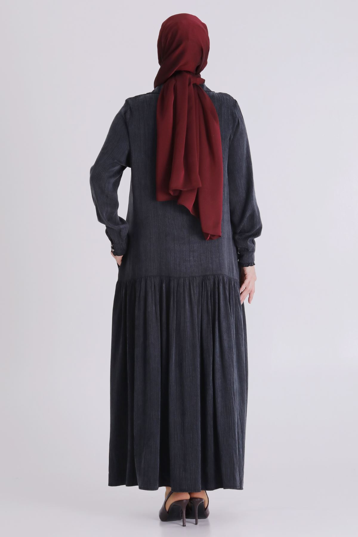 Büyük Beden Tesettür Elbise 75009 Siyah