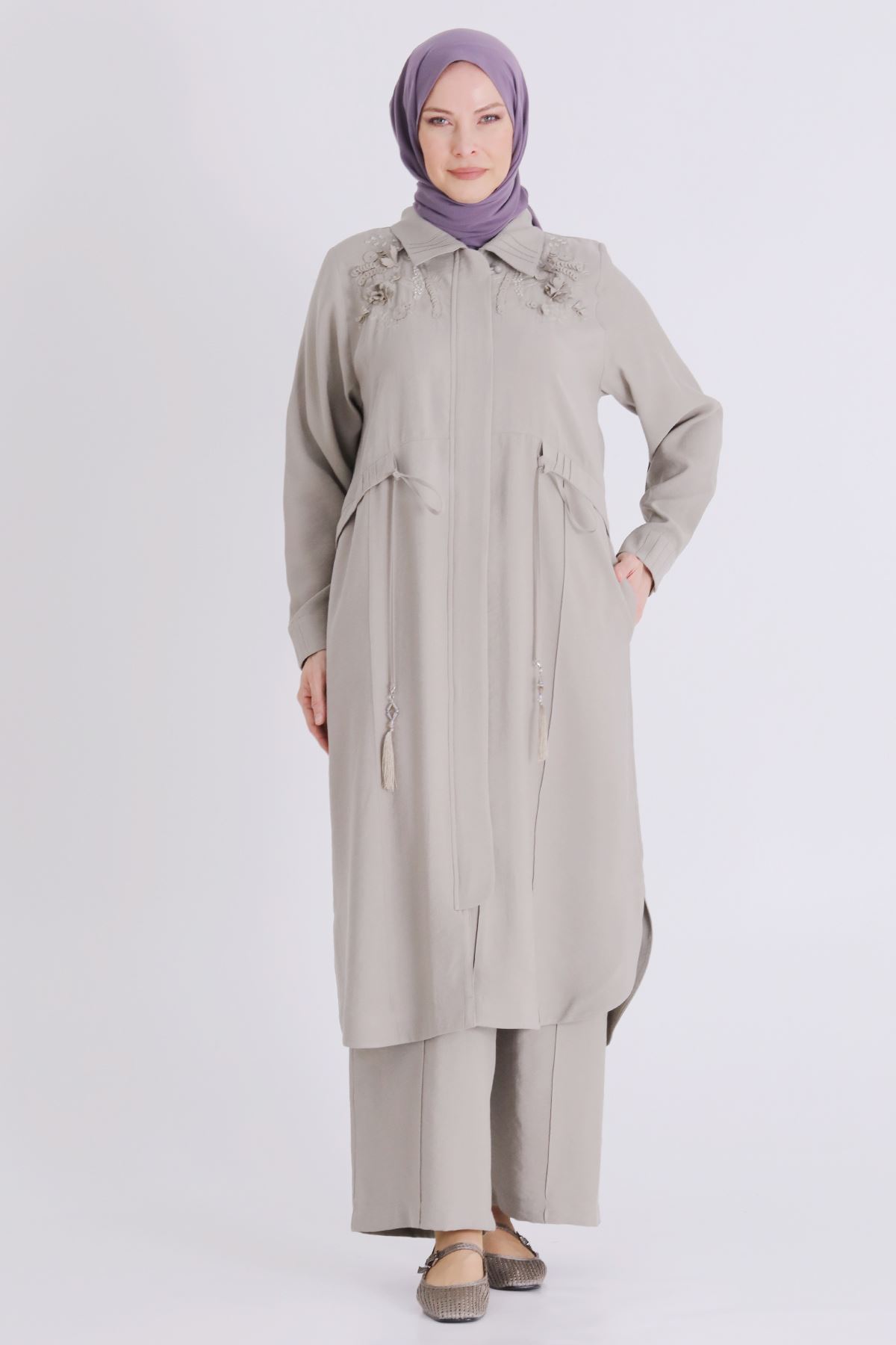 Büyük Beden Tesettür Pantolonlu Takım 35149 Küf