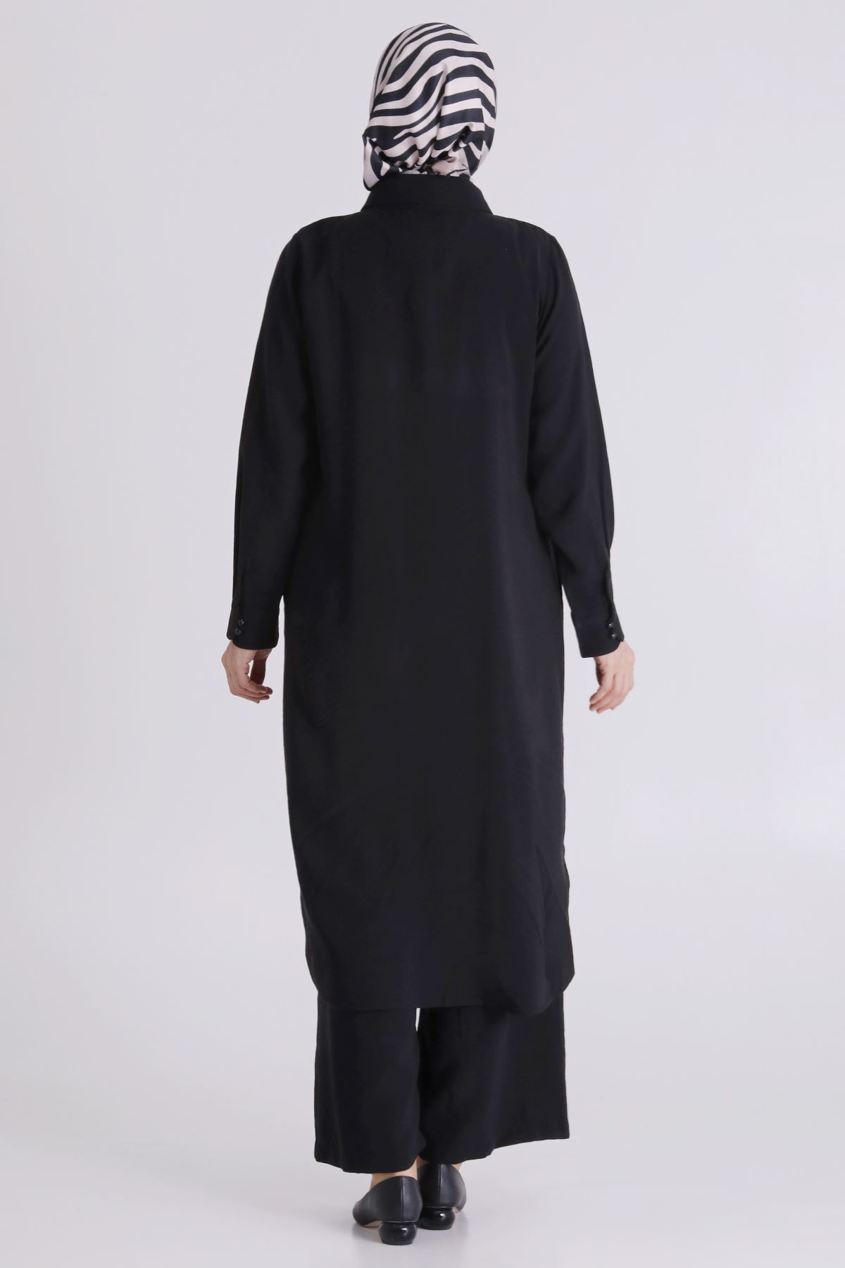 Büyük Beden Tesettür Pantolonlu Takım 35149 Siyah