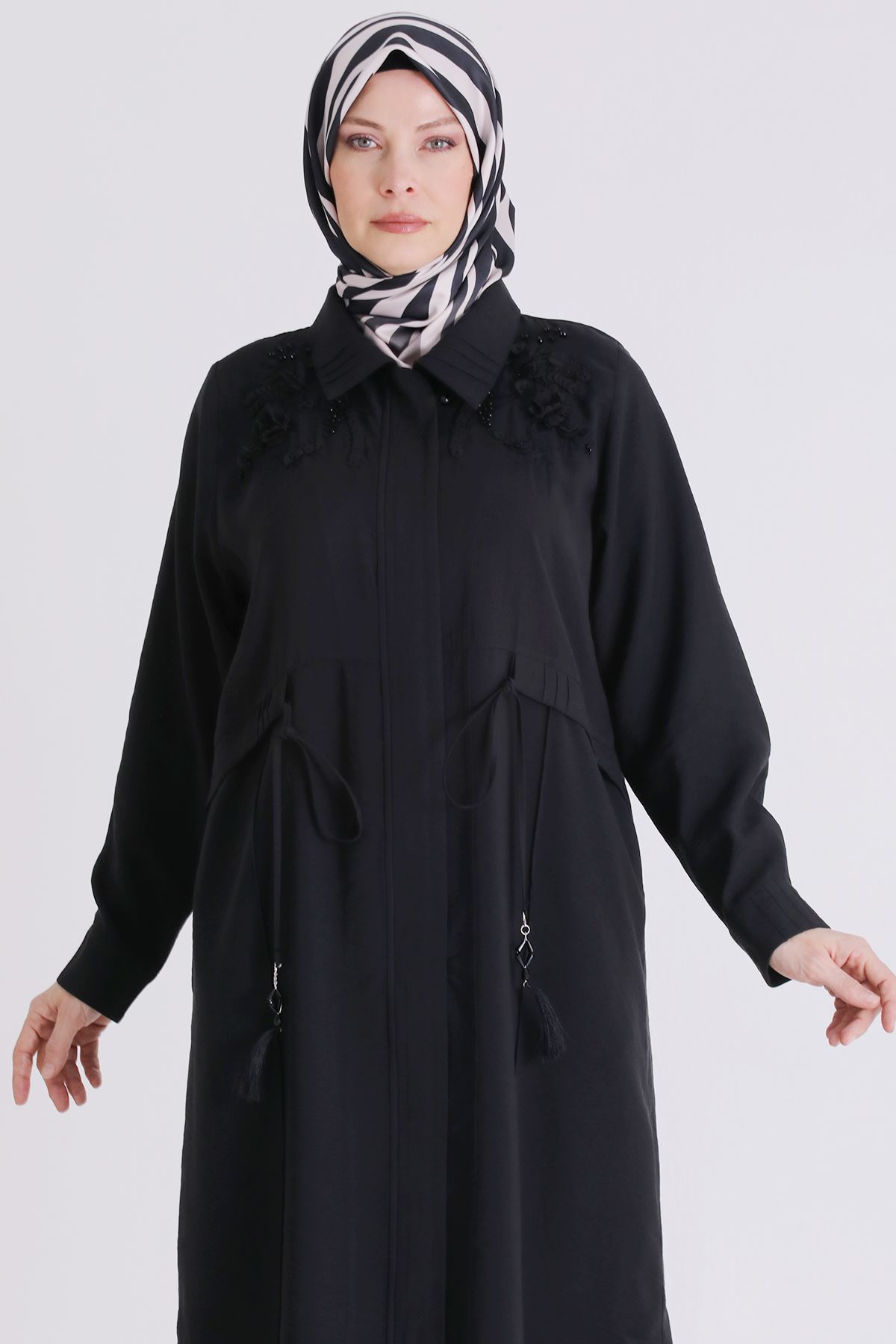 Büyük Beden Tesettür Pantolonlu Takım 35149 Siyah