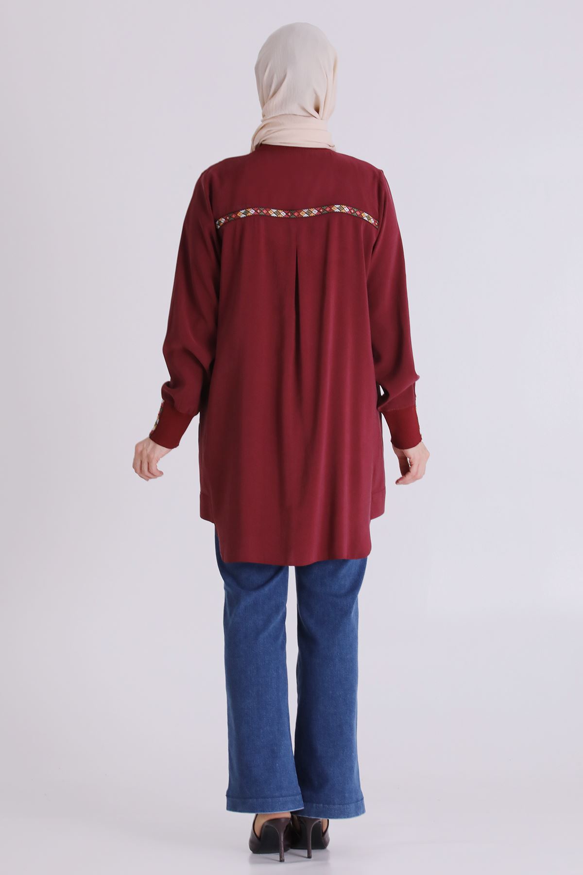 Büyük Beden Tesettür Kap 2554 Bordo