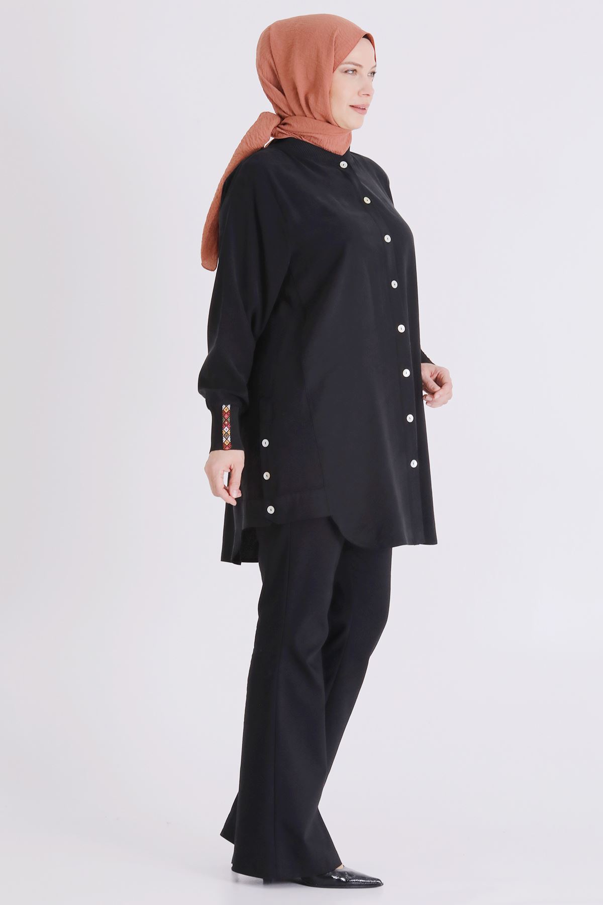 Büyük Beden Tesettür Kap 2554 Siyah