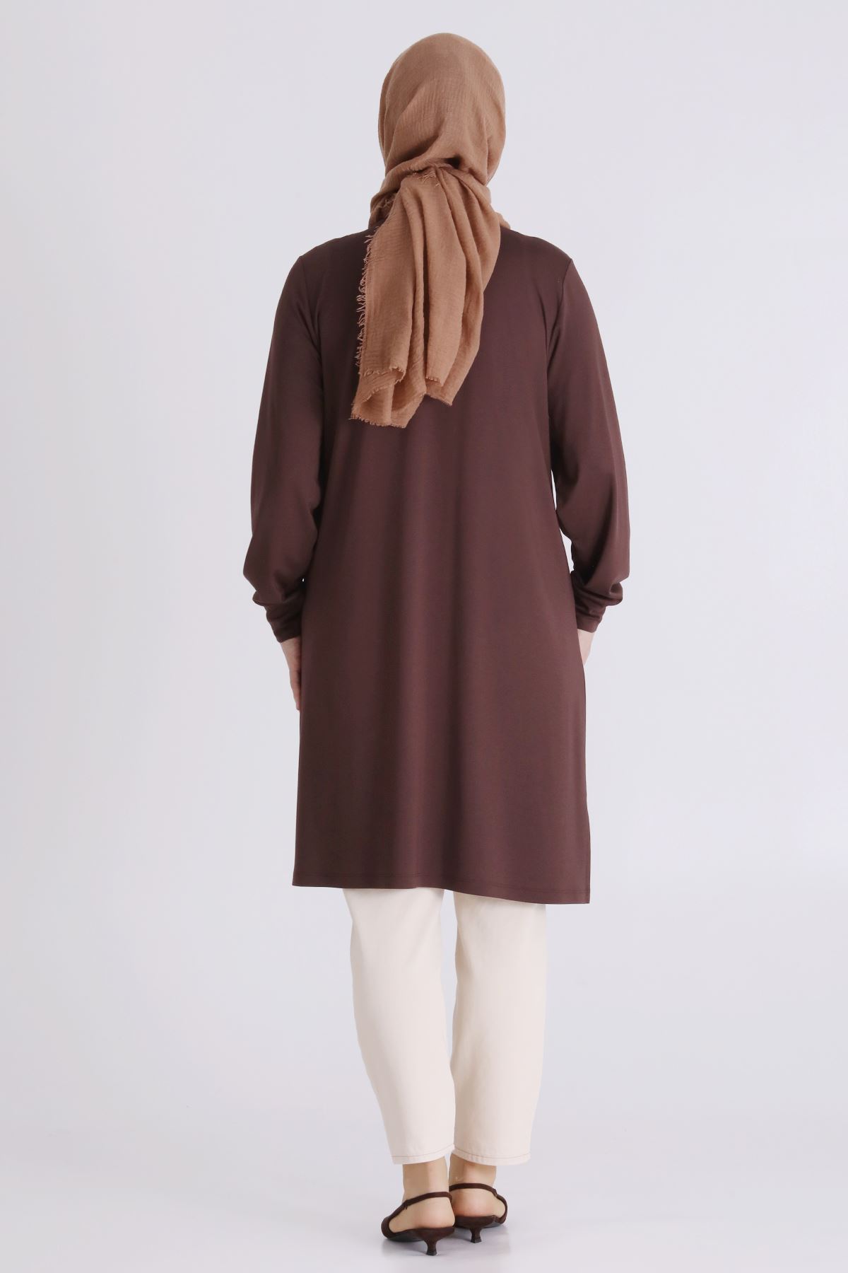 Büyük Beden Tesettür Tunik 2070 Kahve