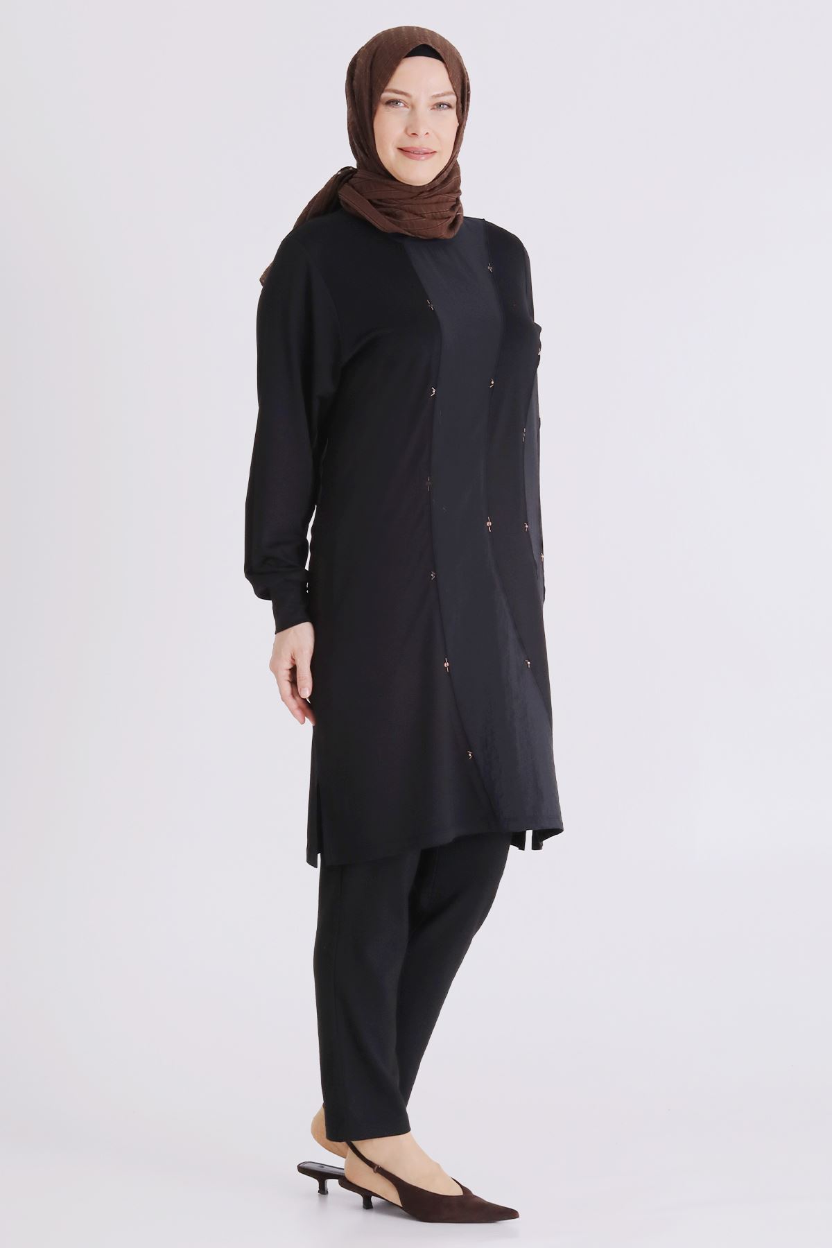Büyük Beden Tesettür Tunik 2070 Siyah