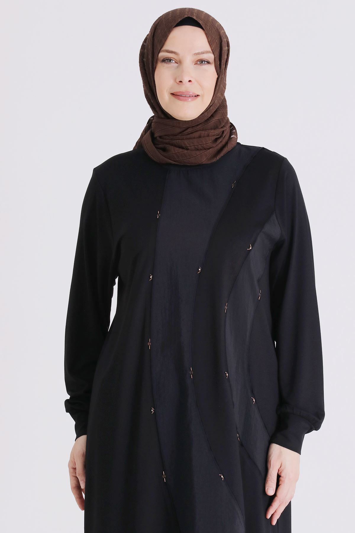 Büyük Beden Tesettür Tunik 2070 Siyah