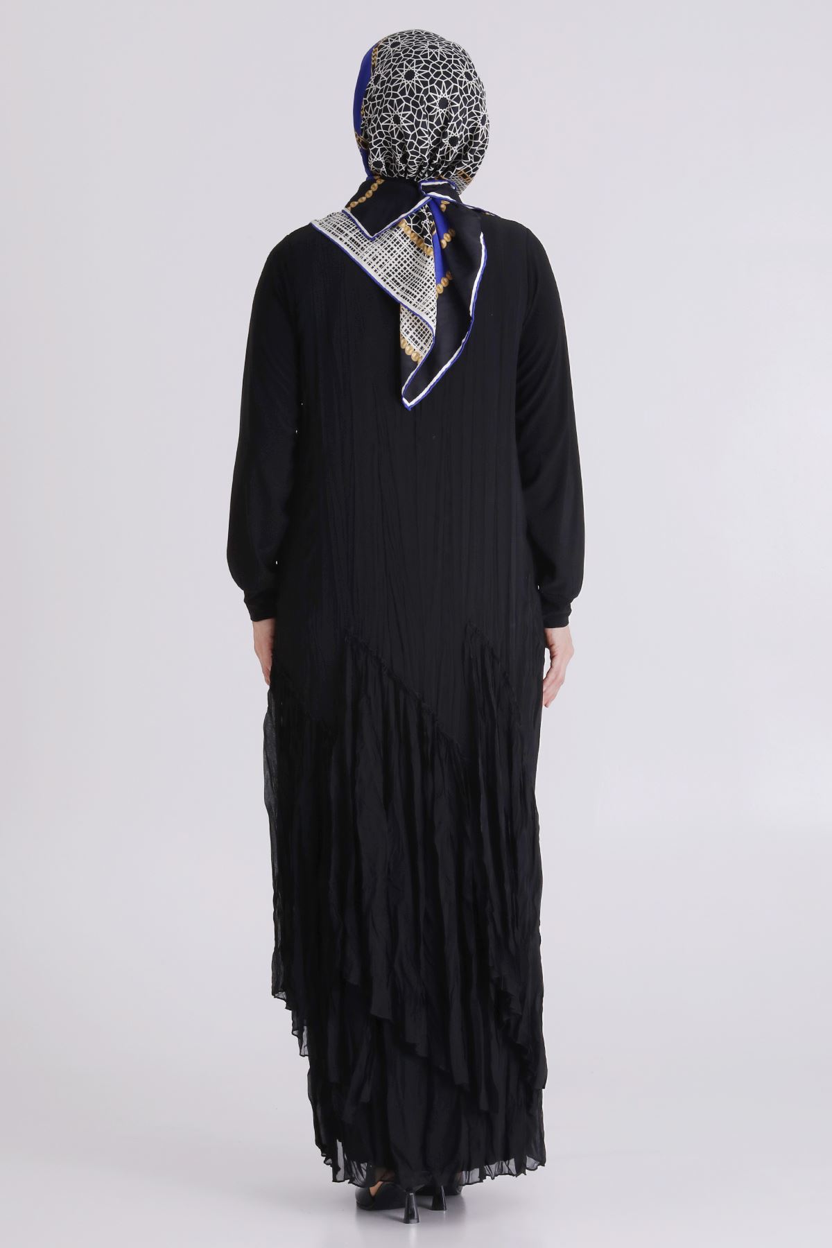 Büyük Beden Tesettür Elbise 7526 Siyah