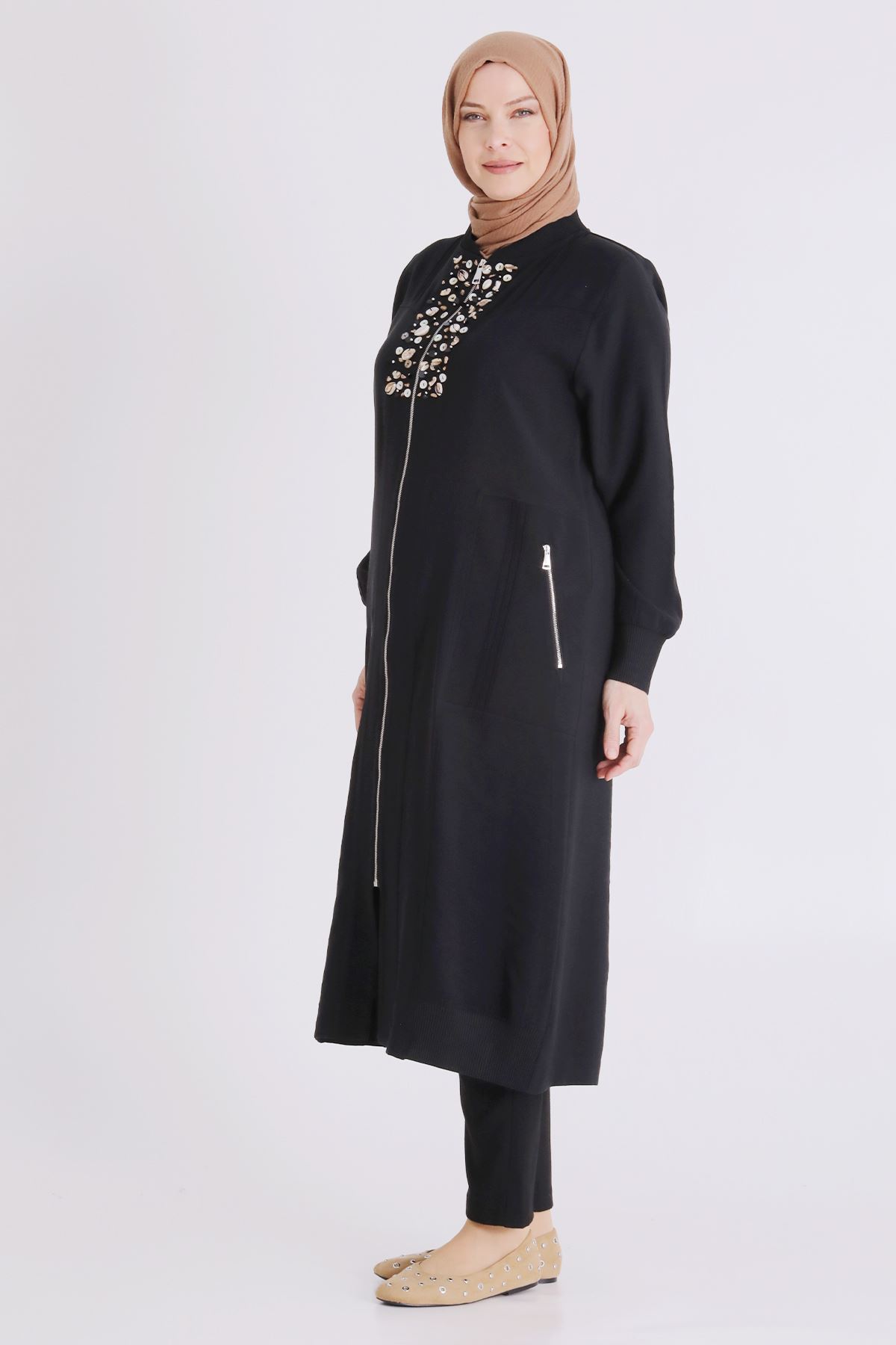Büyük Beden Tesettür Kap 25148 Siyah
