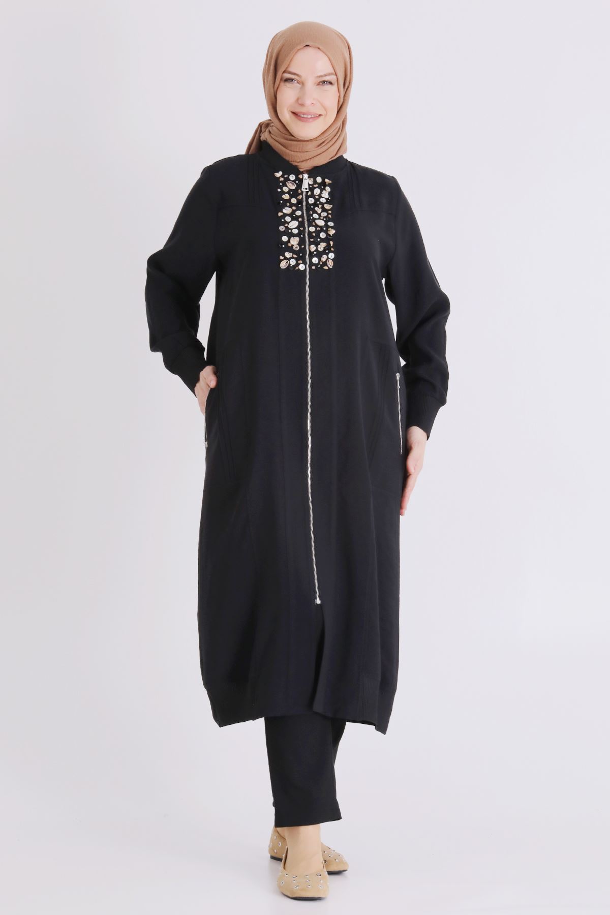 Büyük Beden Tesettür Kap 25148 Siyah