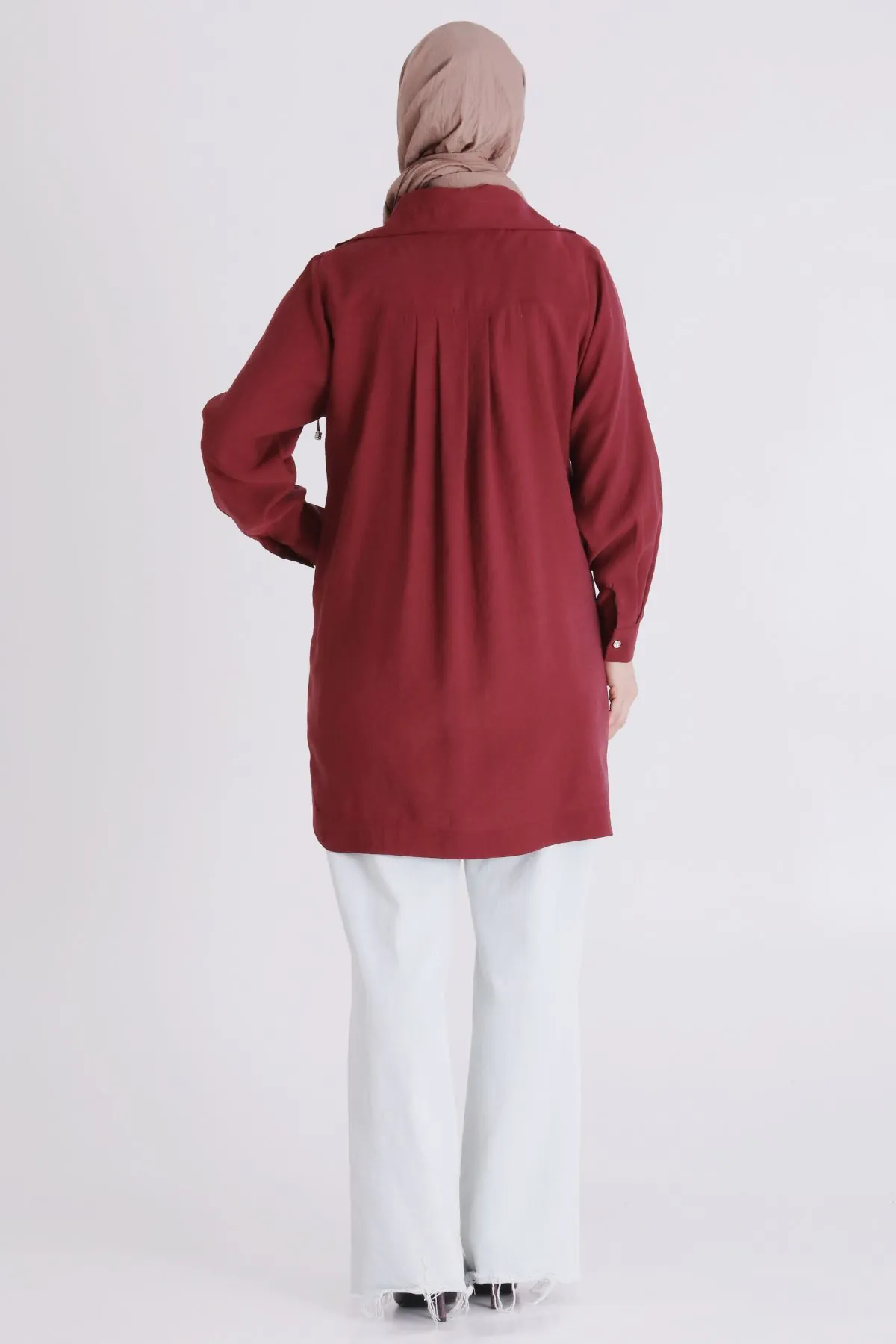 Büyük Beden Tesettür Tunik 23039 Bordo