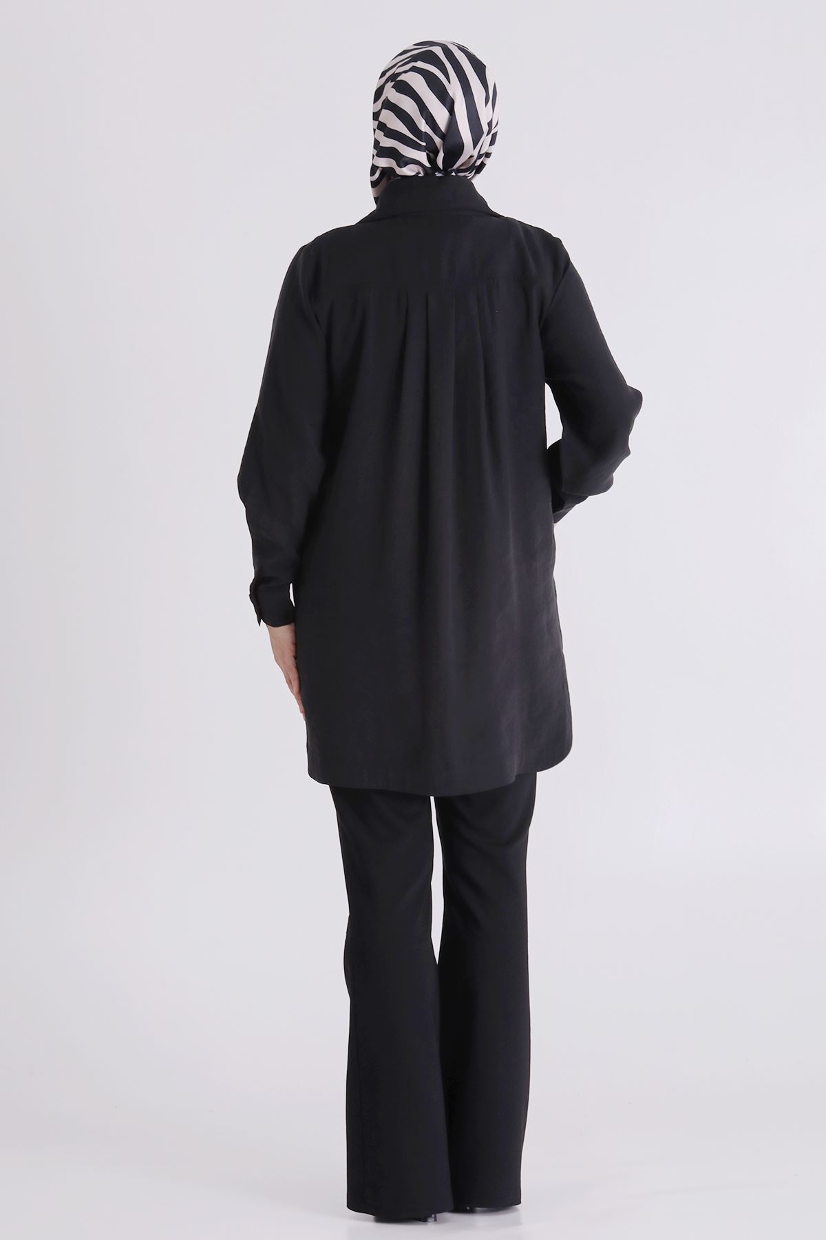 Büyük Beden Tesettür Tunik 23039 Siyah