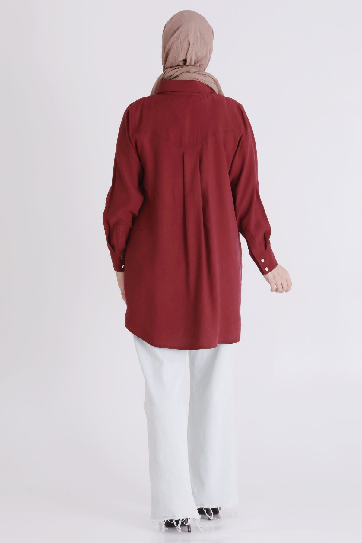 Büyük Beden Tesettür Tunik 23038 Bordo