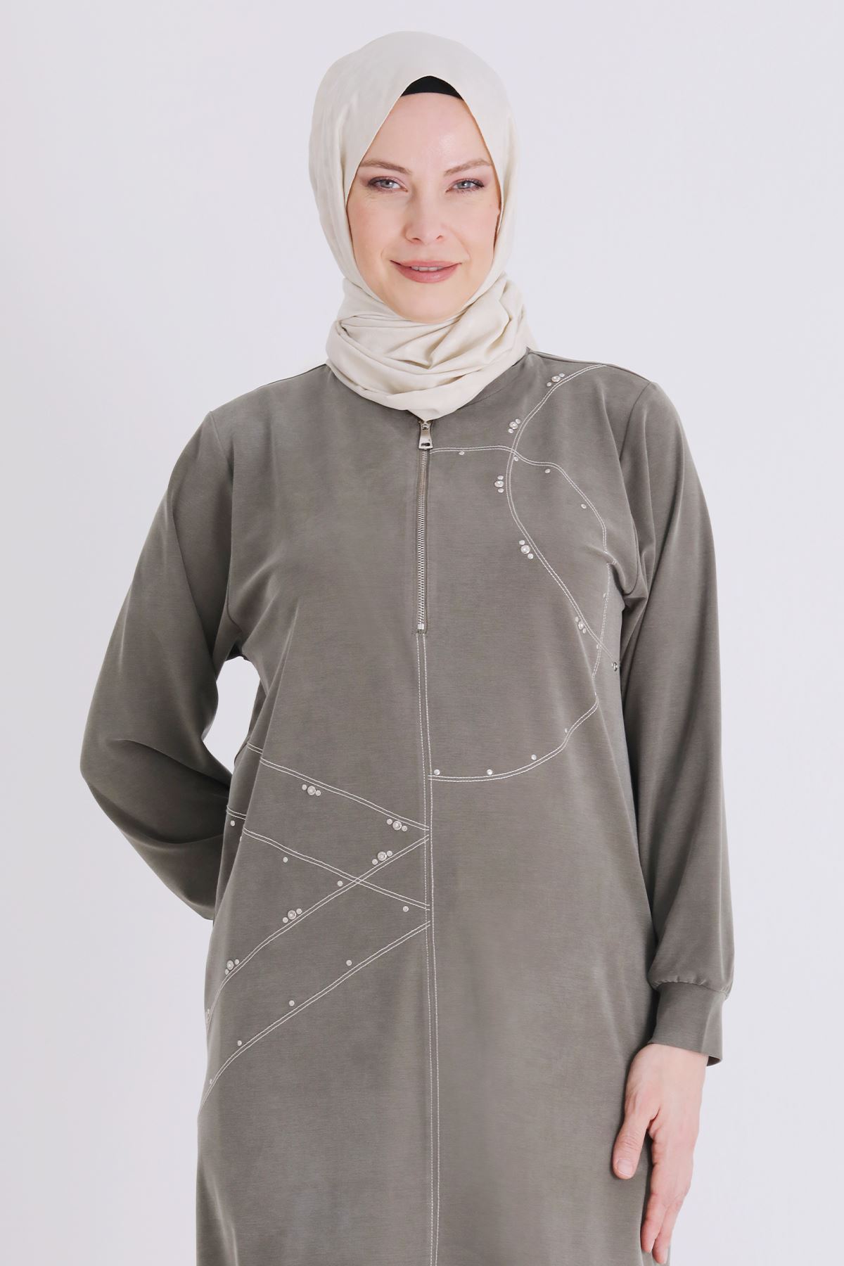 Büyük Beden Tesettür Tunik 20141 Haki