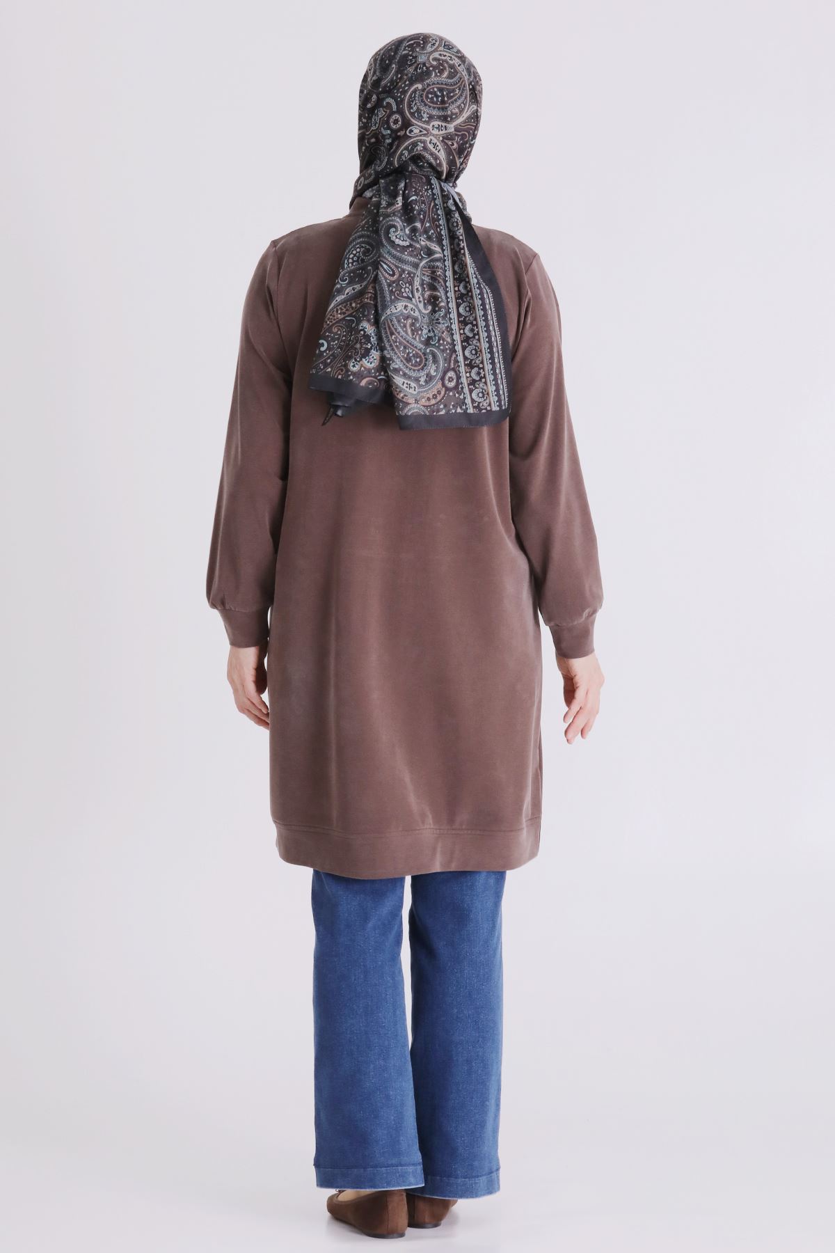 Büyük Beden Tesettür Tunik 20141 Kahve