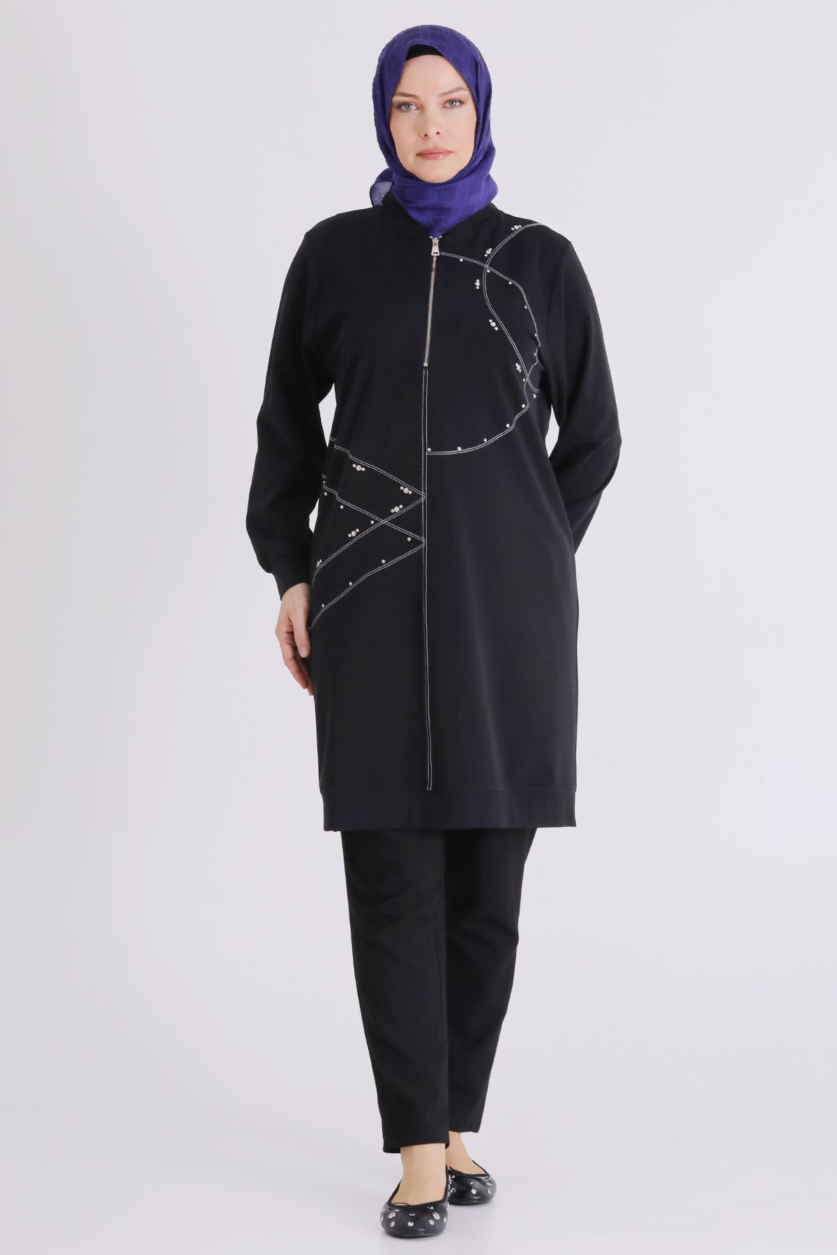 Büyük Beden Tesettür Tunik 20141 Siyah