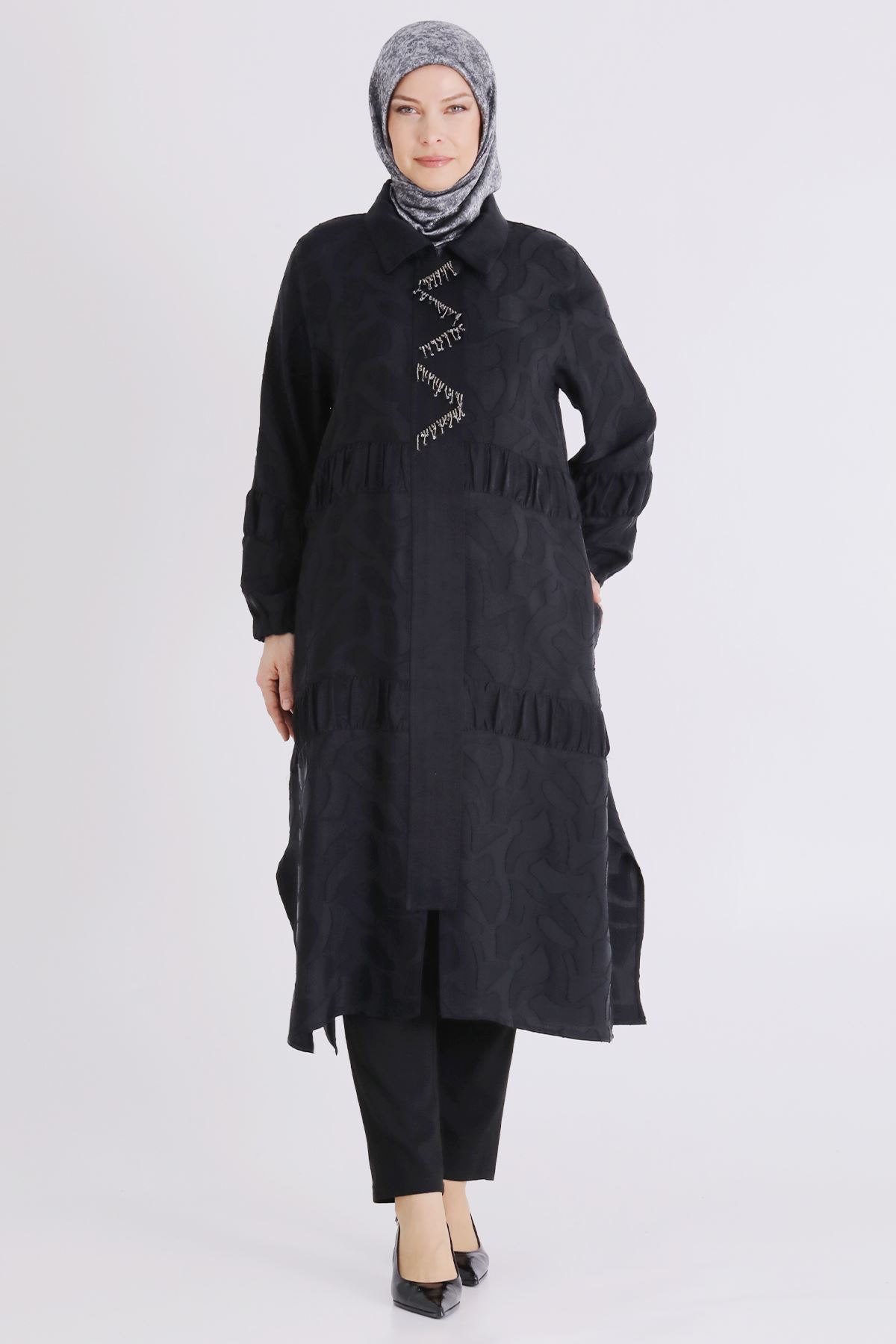 Büyük Beden Tesettür Kap 25145 Siyah