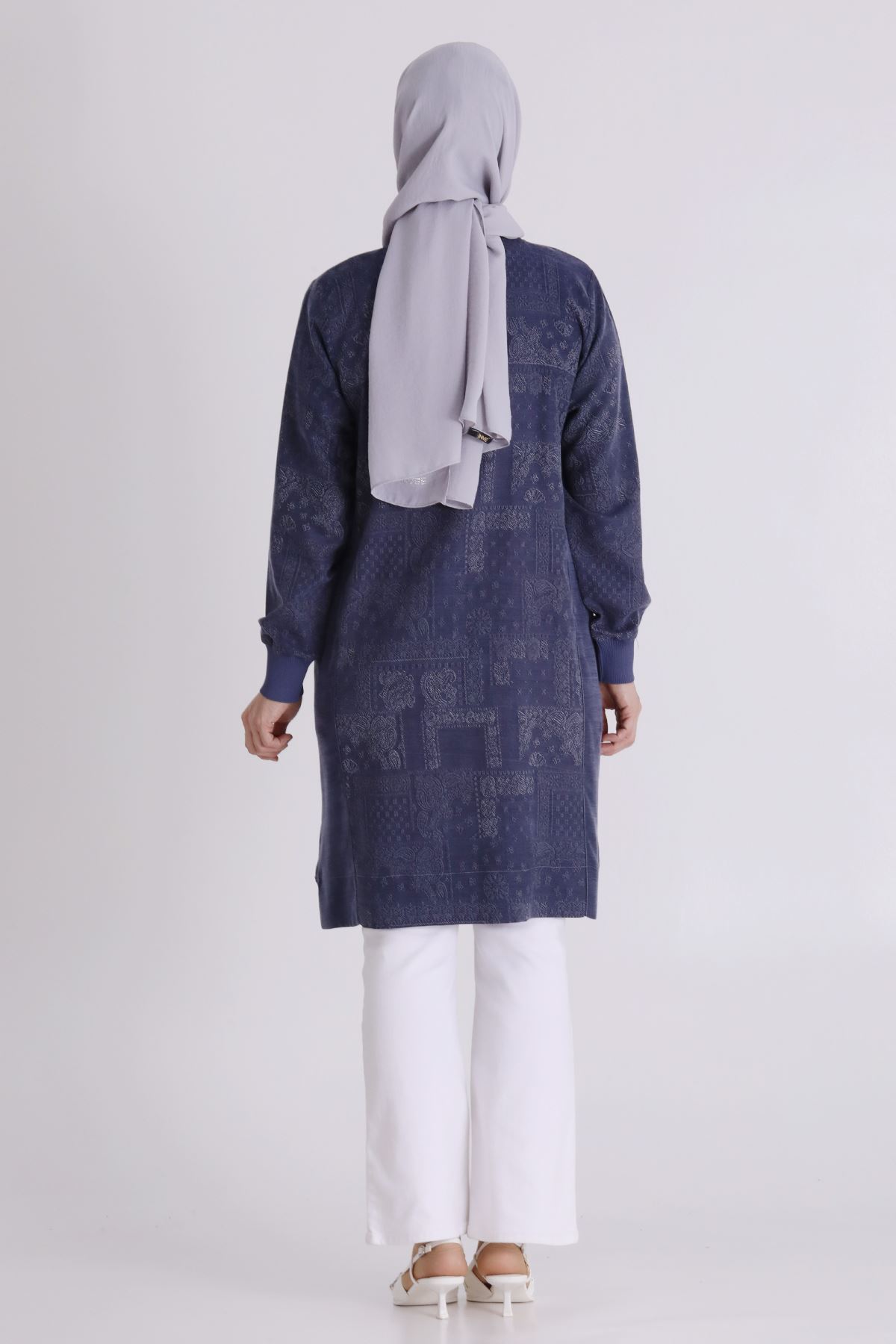 Büyük Beden Tesettür Kap 25149 Denim Mavi