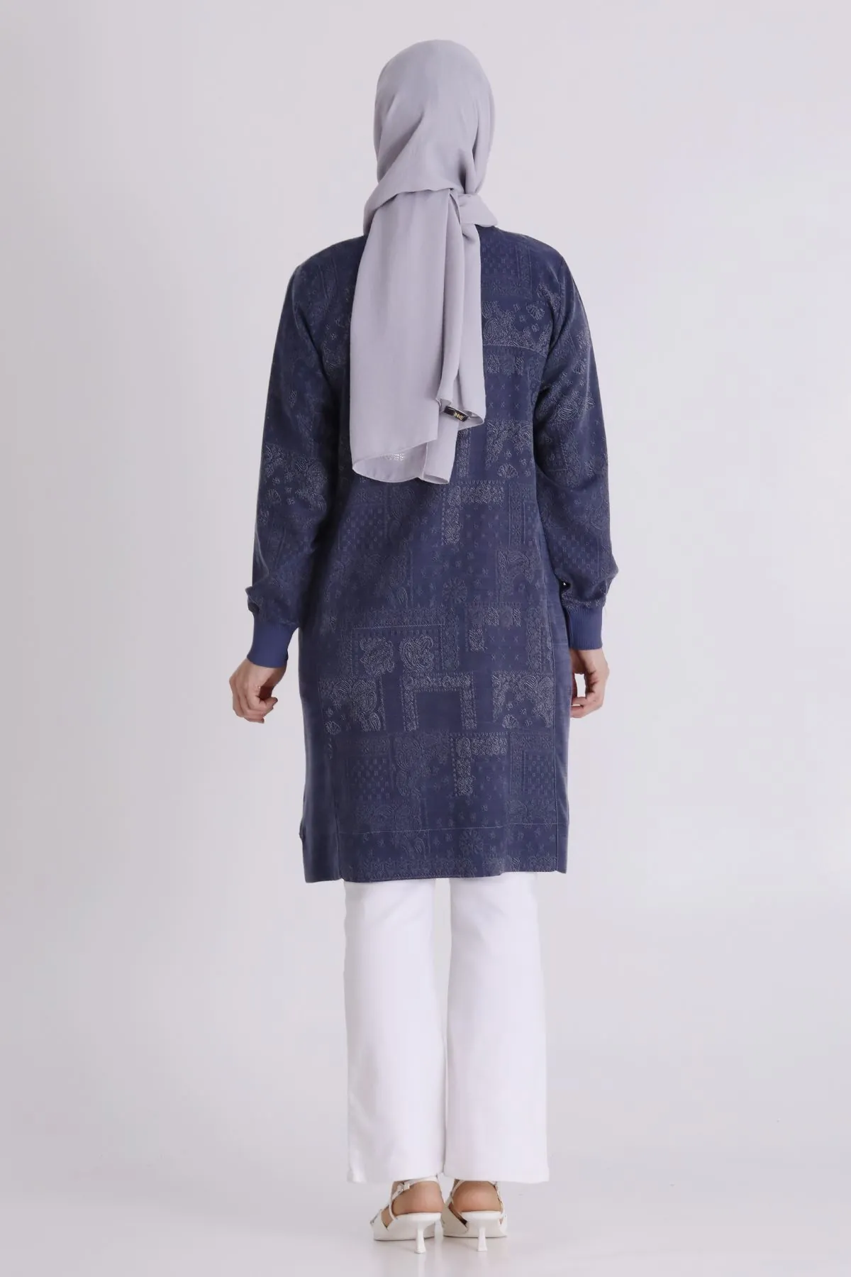 Büyük Beden Tesettür Kap 25149 Denim Mavi