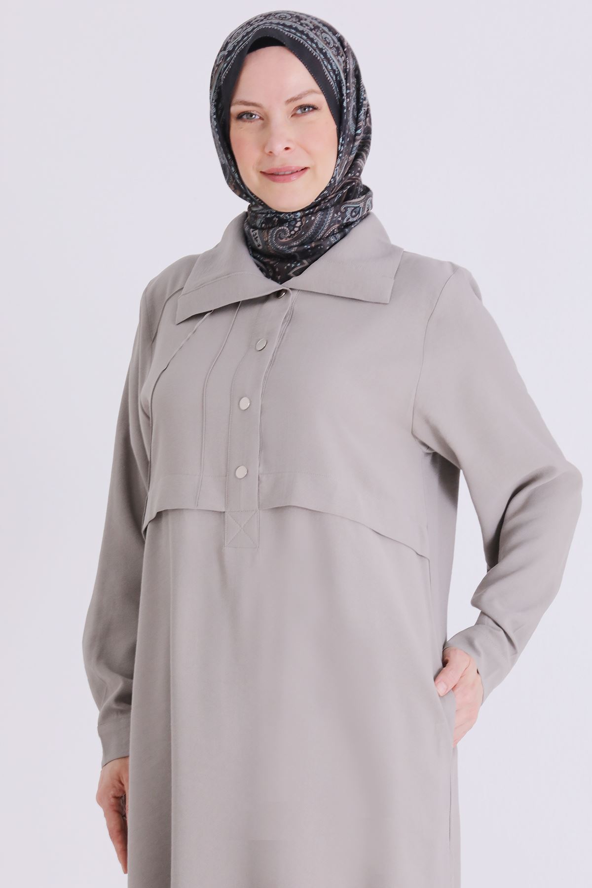 Büyük Beden Tesettür Pantolonlu Takım 3560 Küf