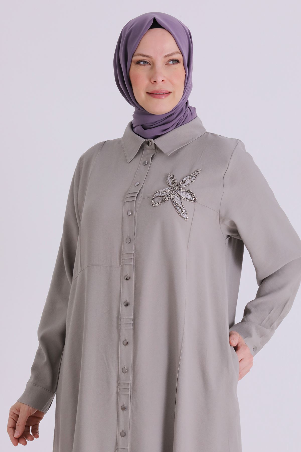 Büyük Beden Tesettür Pantolonlu Takım 3561 Küf