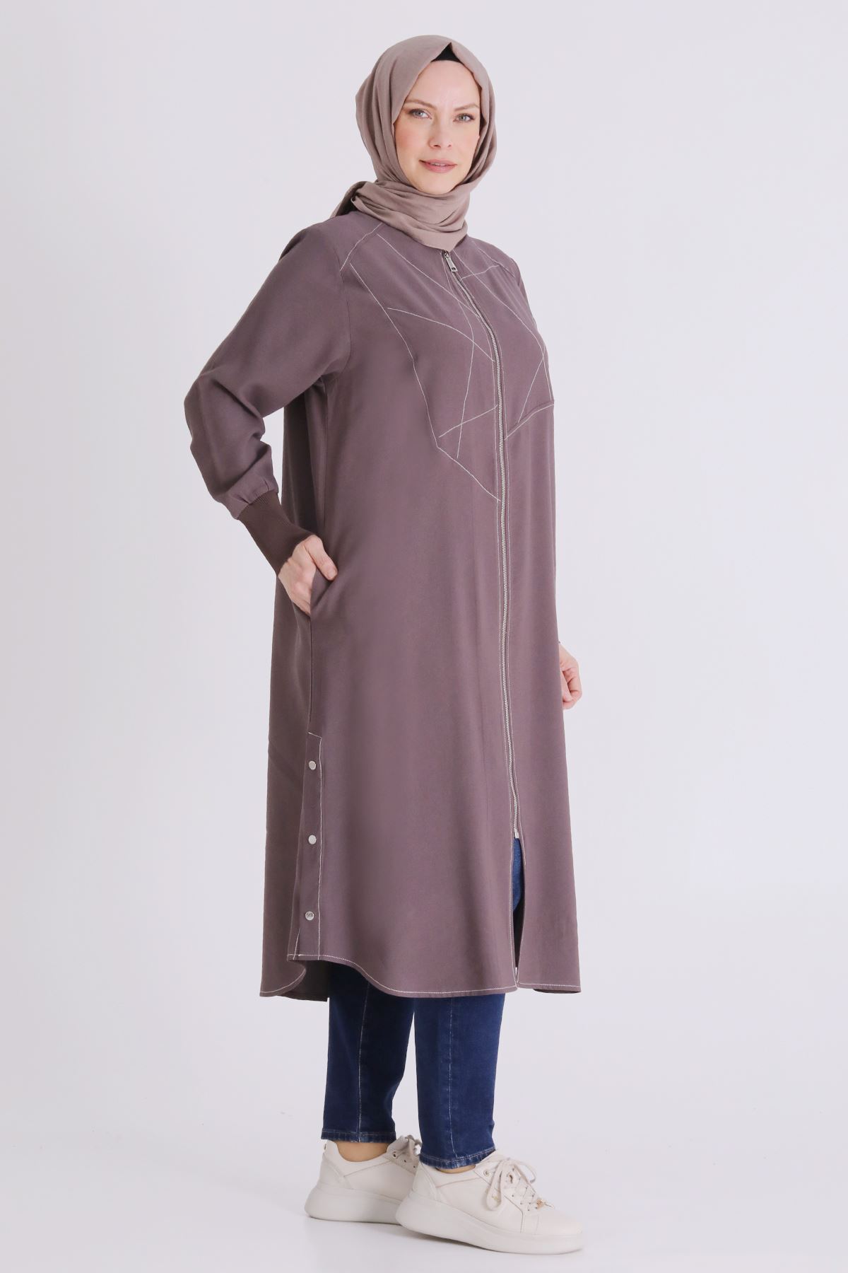 Büyük Beden Tesettür Kap 2553 Kakao