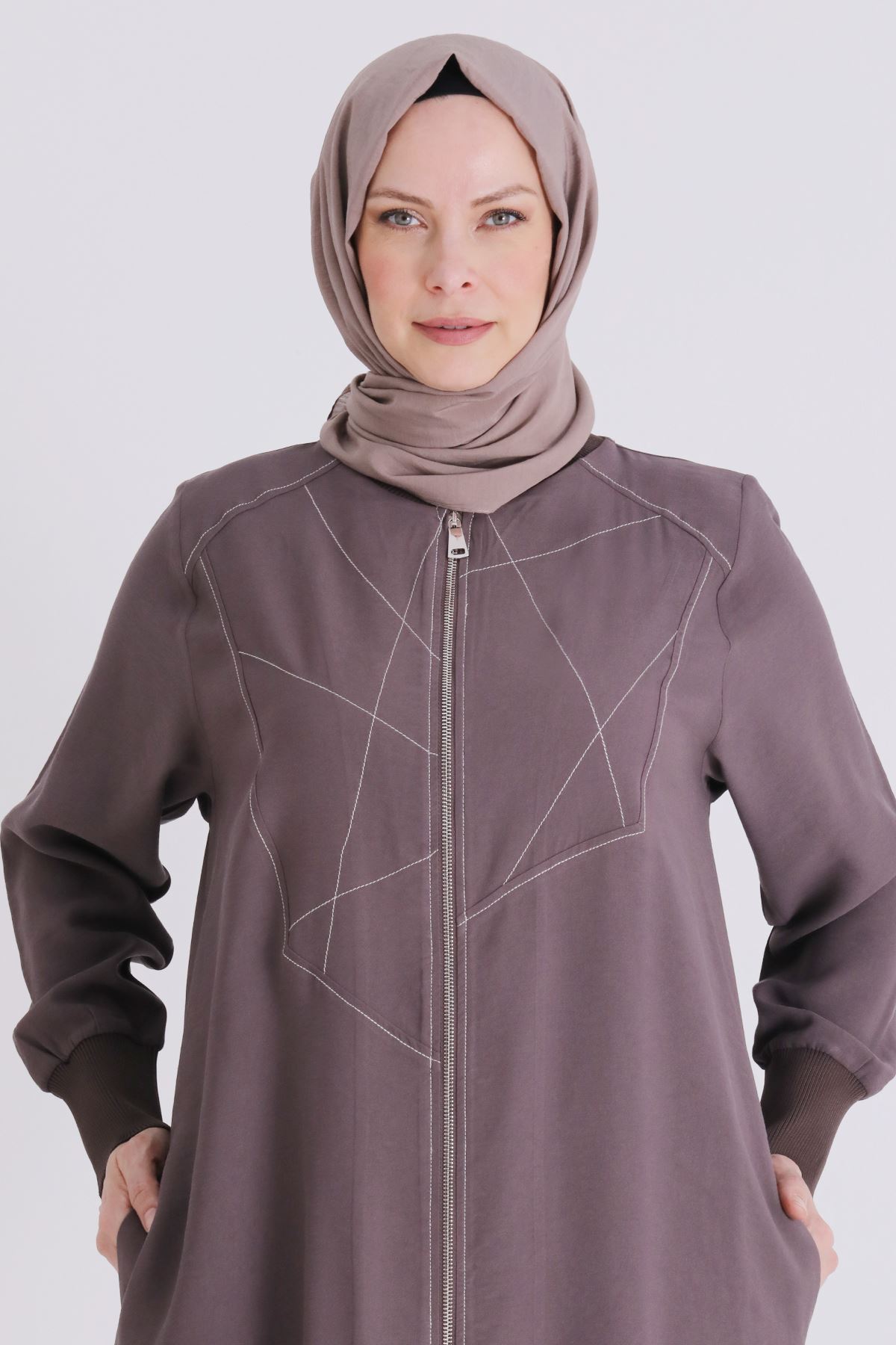 Büyük Beden Tesettür Kap 2553 Kakao