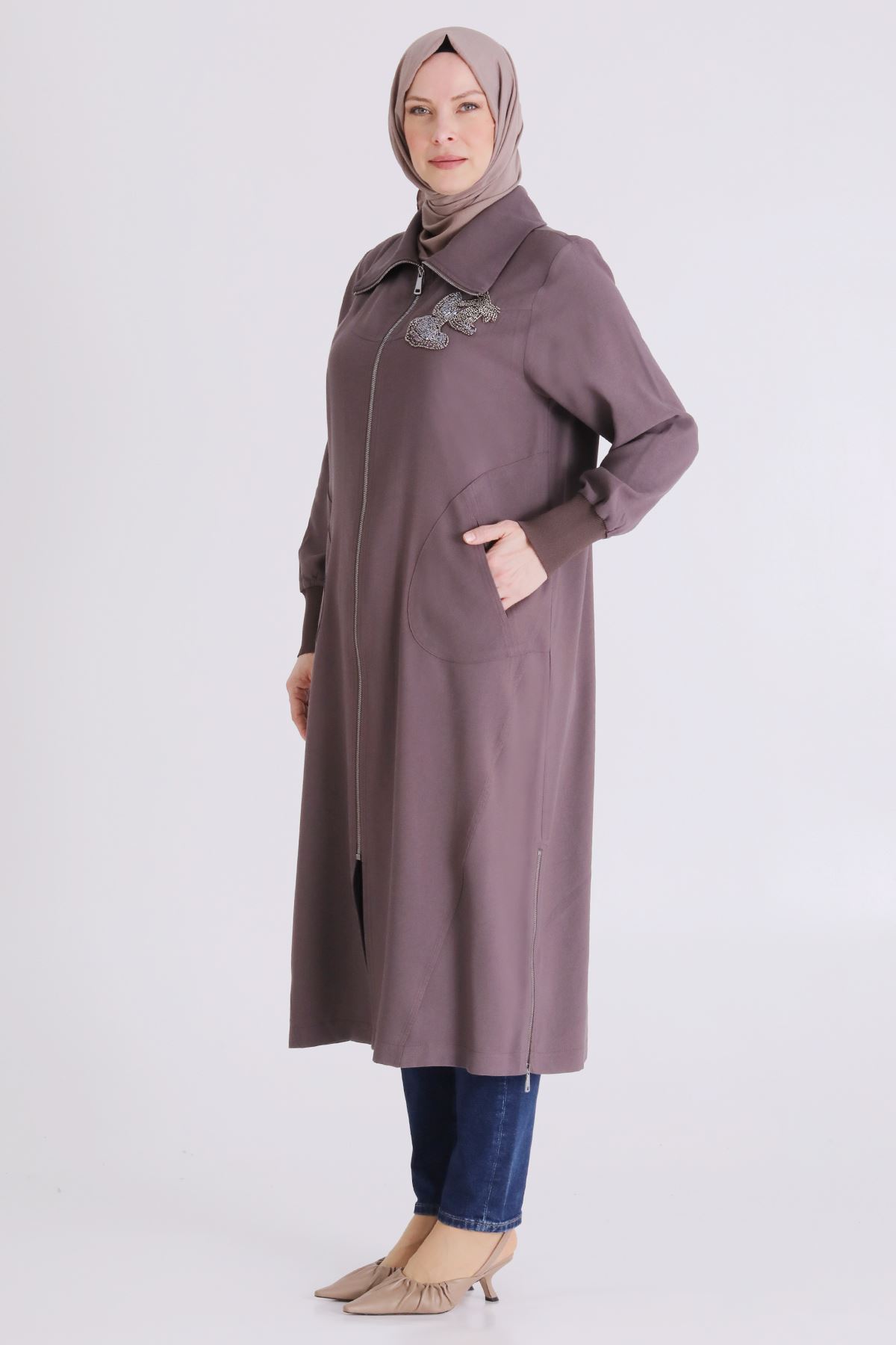 Büyük Beden Tesettür Kap 2556 Kakao