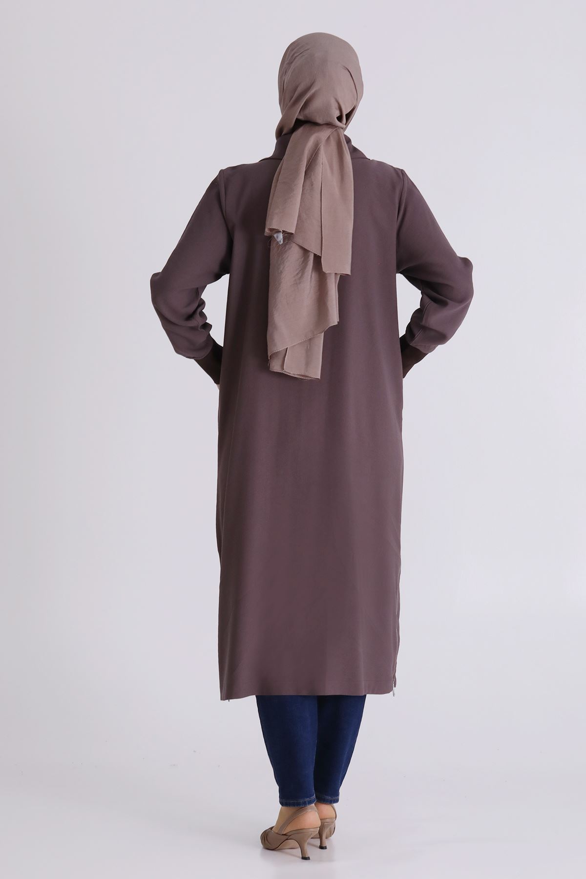 Büyük Beden Tesettür Kap 2556 Kakao