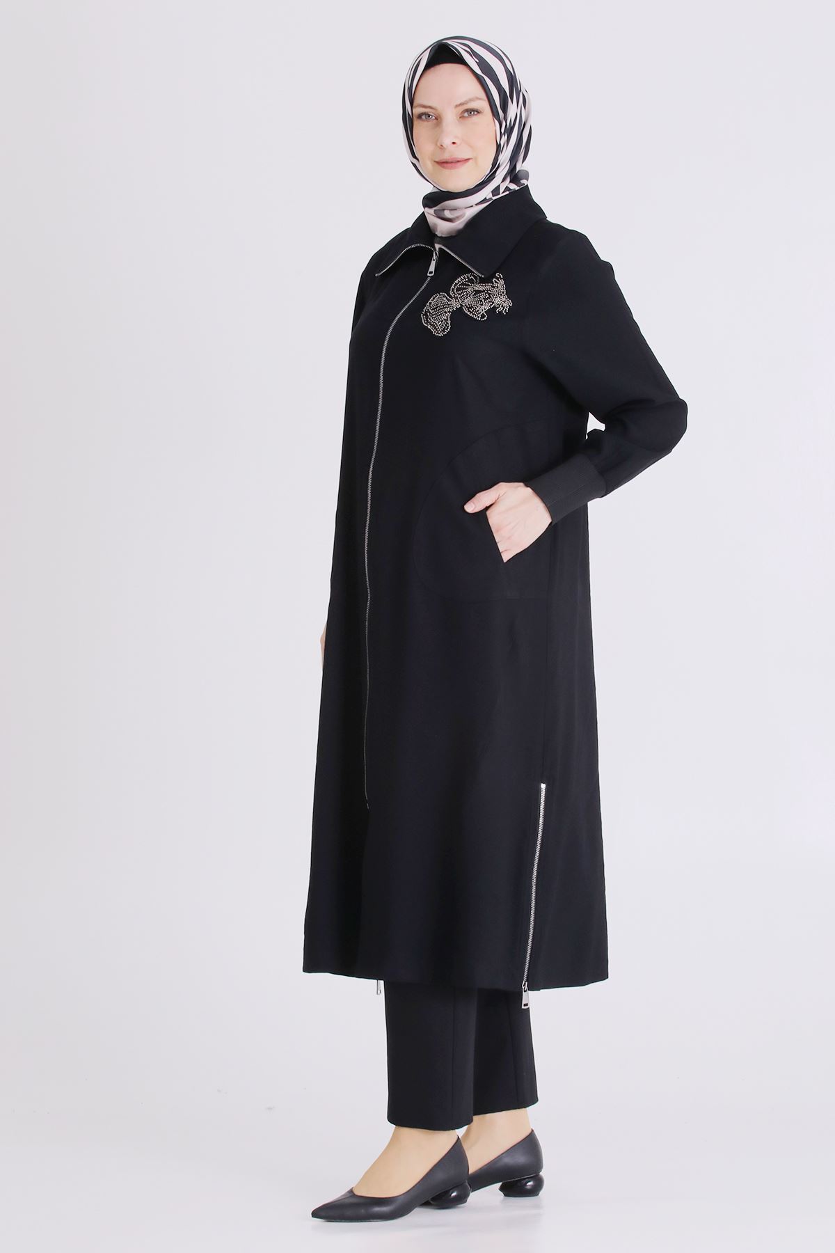 Büyük Beden Tesettür Kap 2556 Siyah