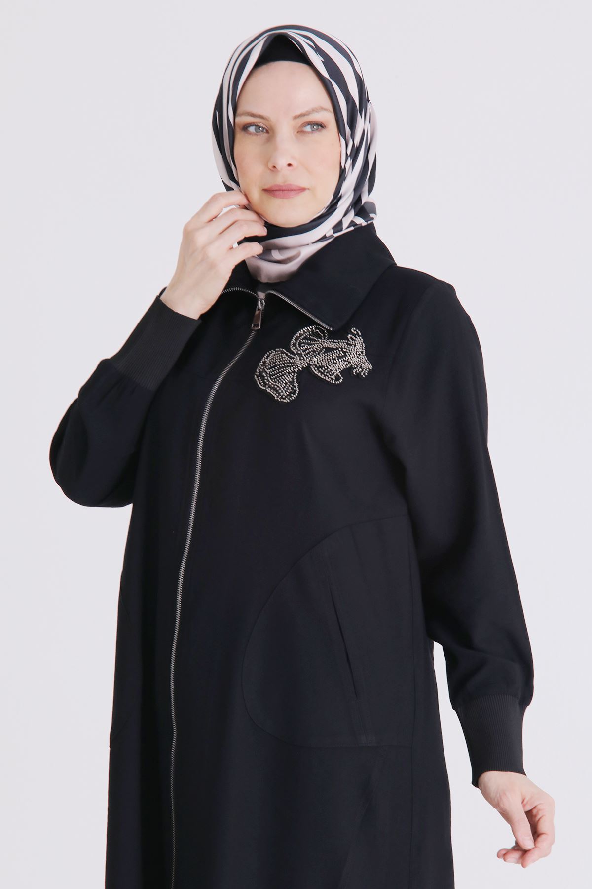 Büyük Beden Tesettür Kap 2556 Siyah