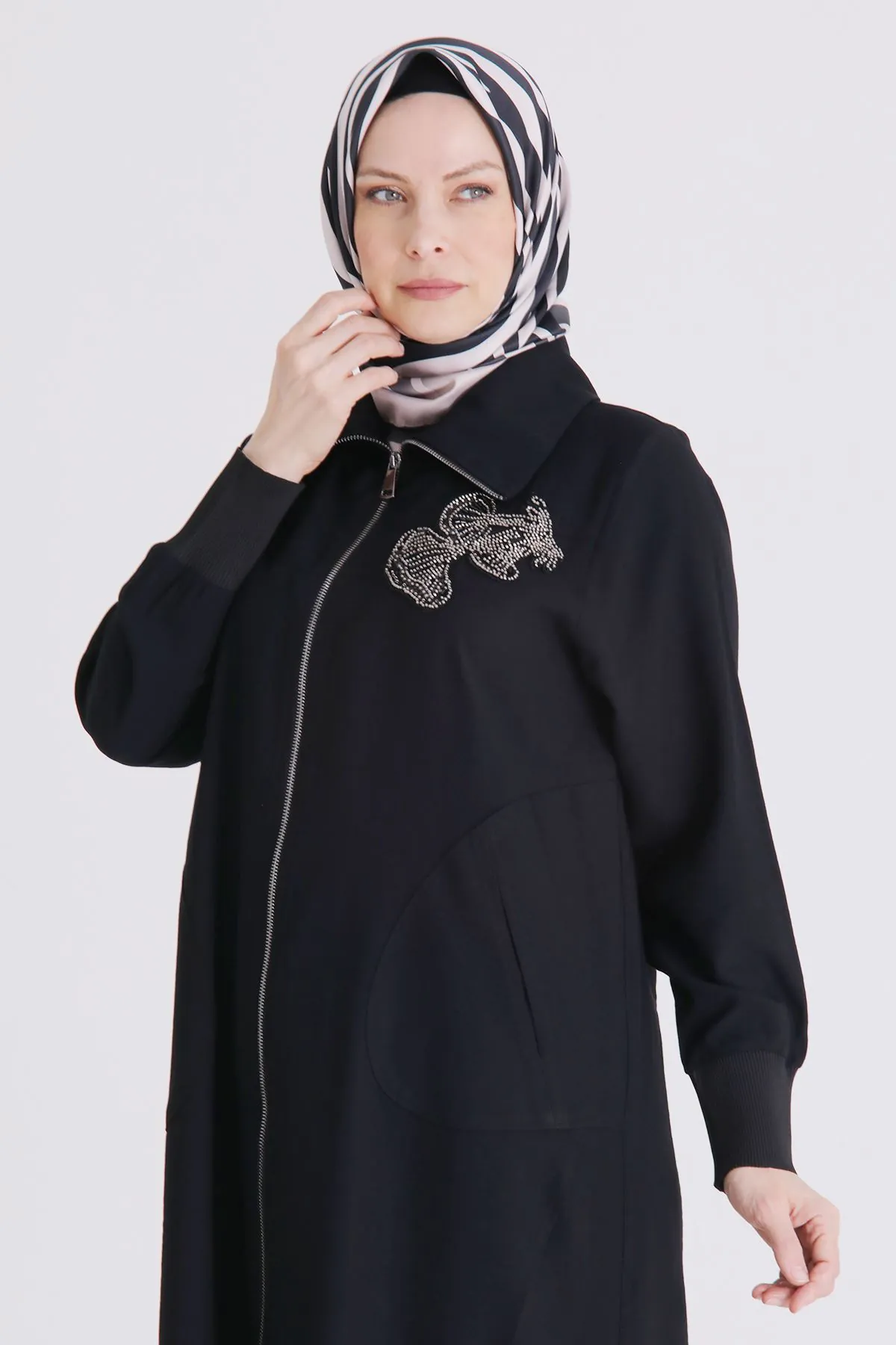 Büyük Beden Tesettür Kap 2556 Siyah