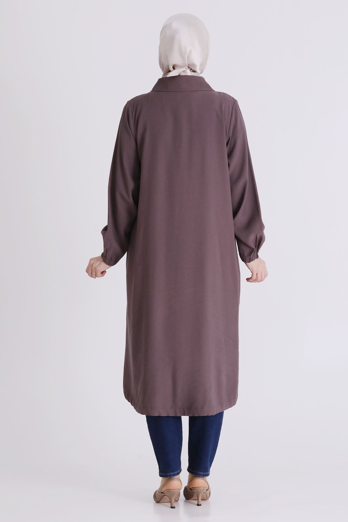 Büyük Beden Tesettür Kap 2555 Kakao