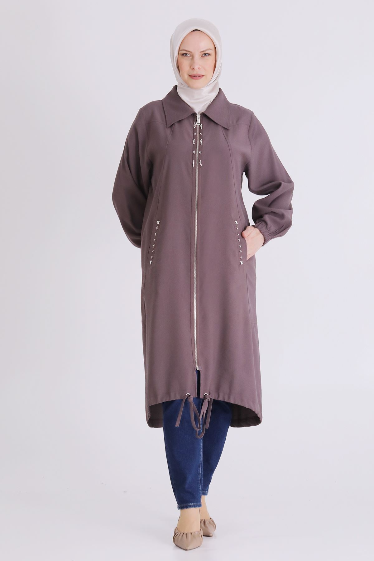 Büyük Beden Tesettür Kap 2555 Kakao