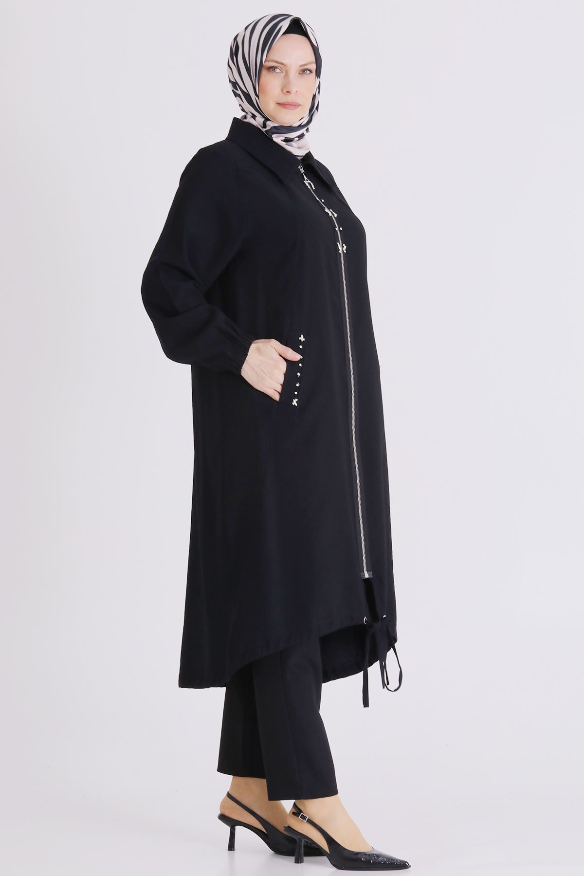 Büyük Beden Tesettür Kap 2555 Siyah