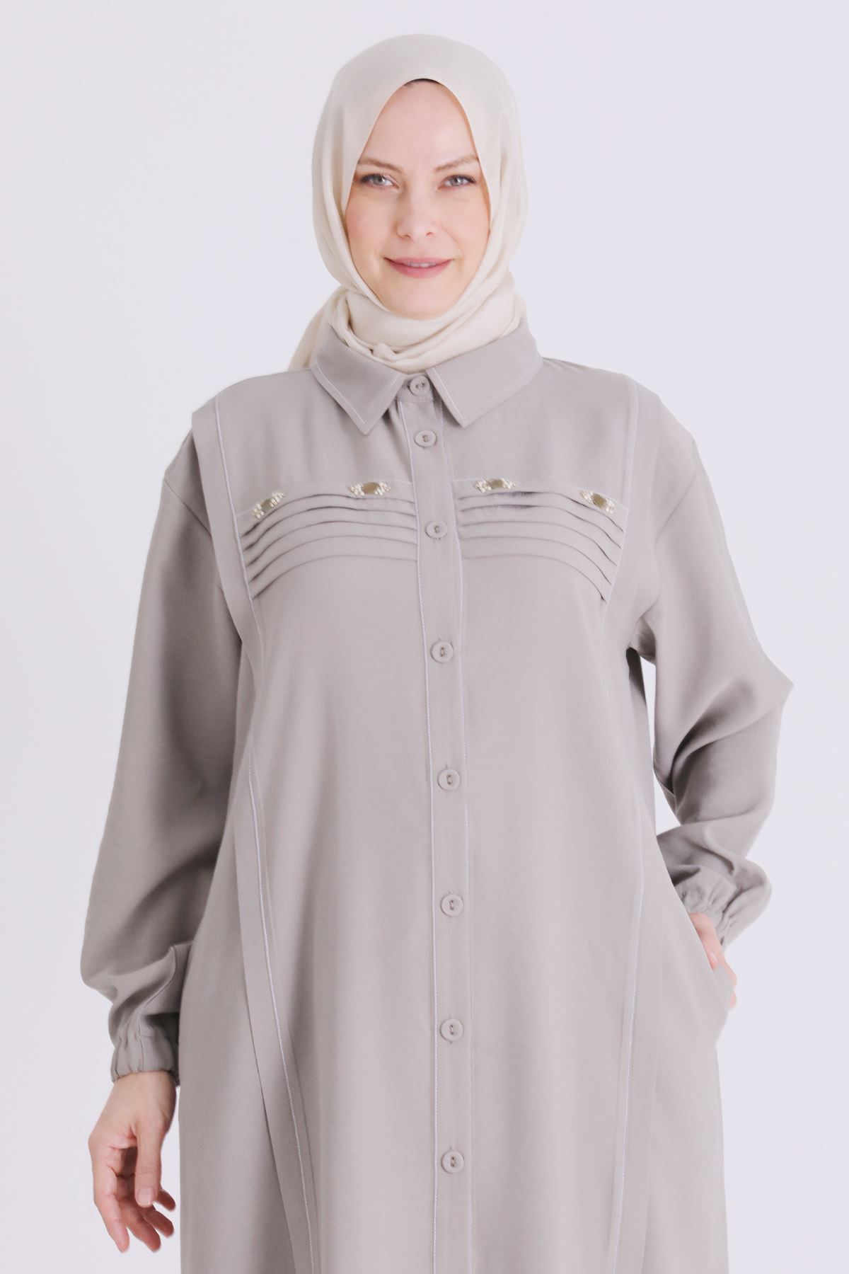 Büyük Beden Tesettür Pantolonlu Takım 3559 Küf