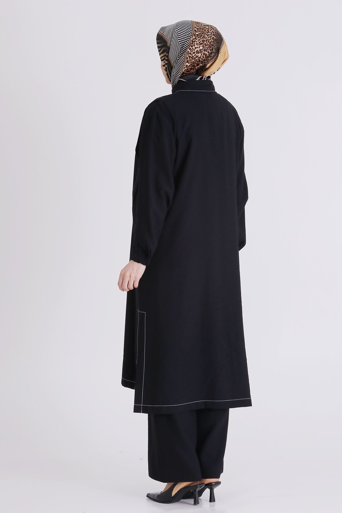 Büyük Beden Tesettür Pantolonlu Takım 3559 Siyah