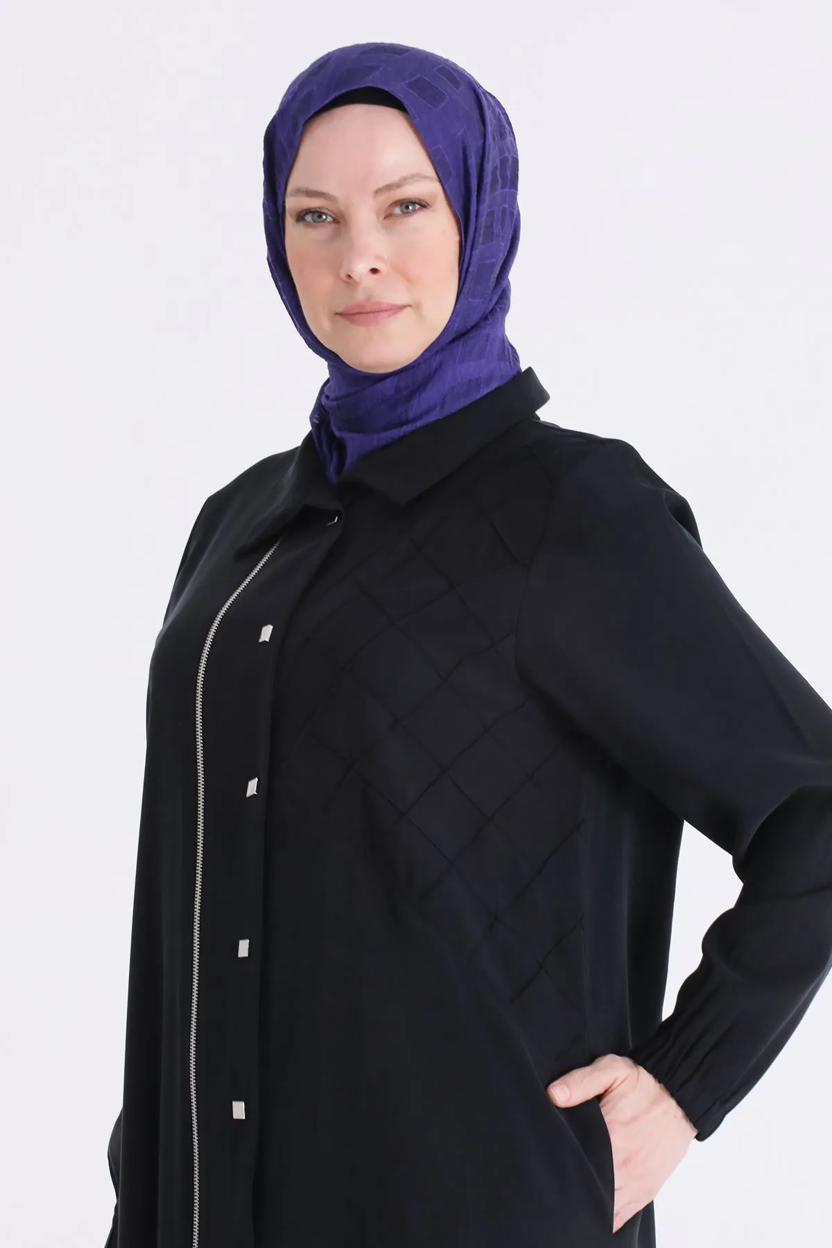 Büyük Beden Tesettür Pantolonlu Takım 35153 Siyah