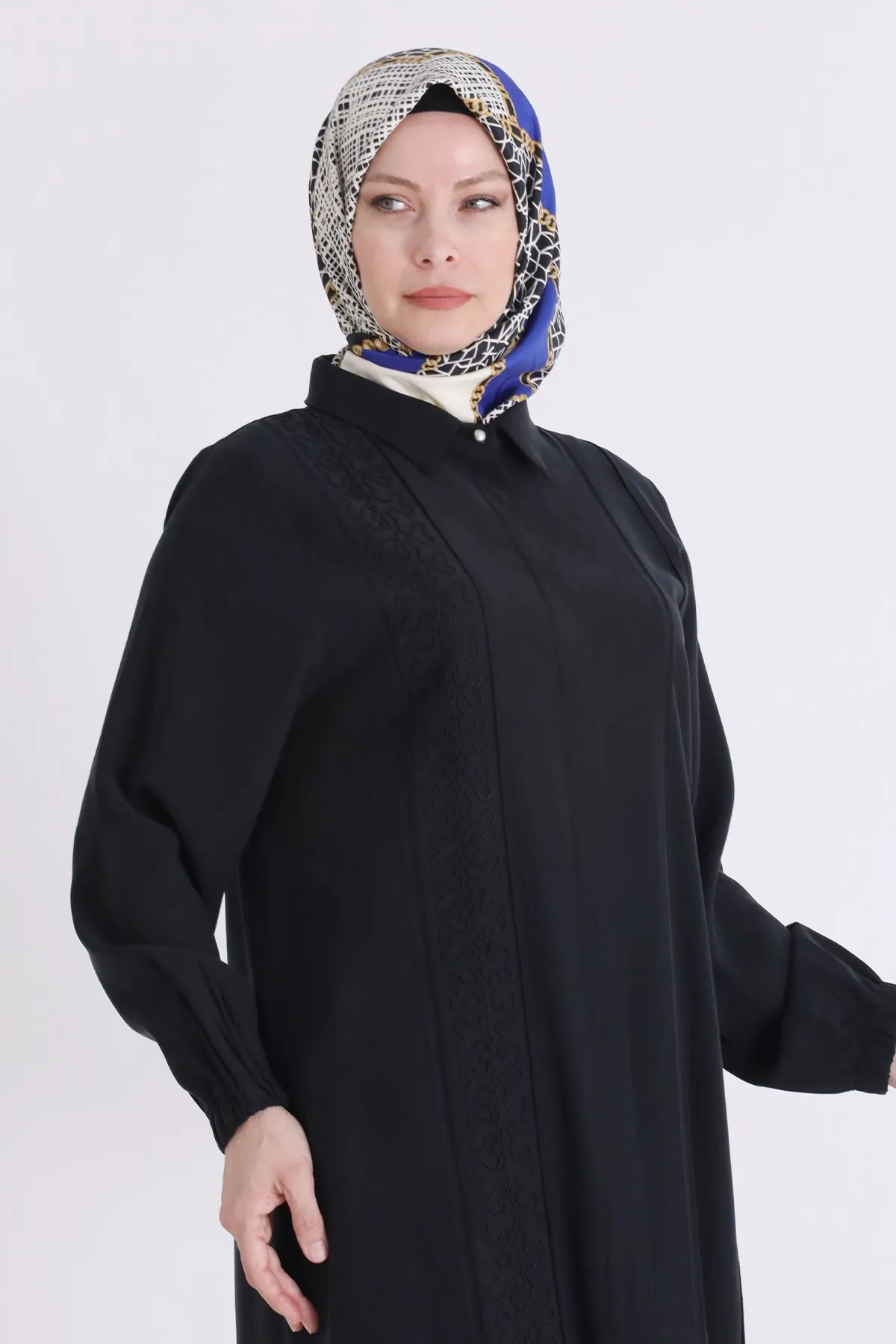 Büyük Beden Tesettür Pantolonlu Takım 35152 Siyah