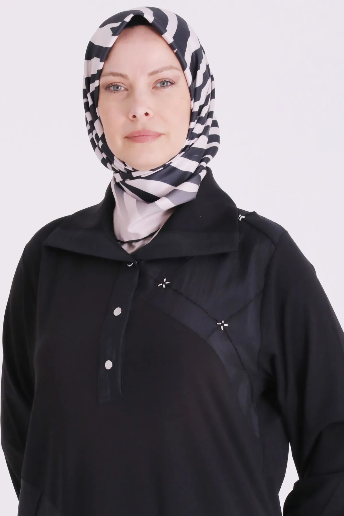 Büyük Beden Tesettür Tunik 2075 Siyah