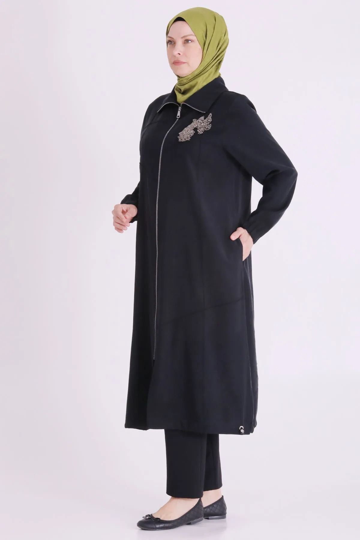 Büyük Beden Tesettür Kap 2562 Siyah