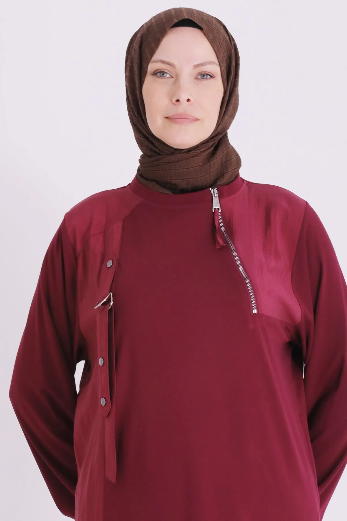 Büyük Beden Tesettür Tunik 2079 Bordo