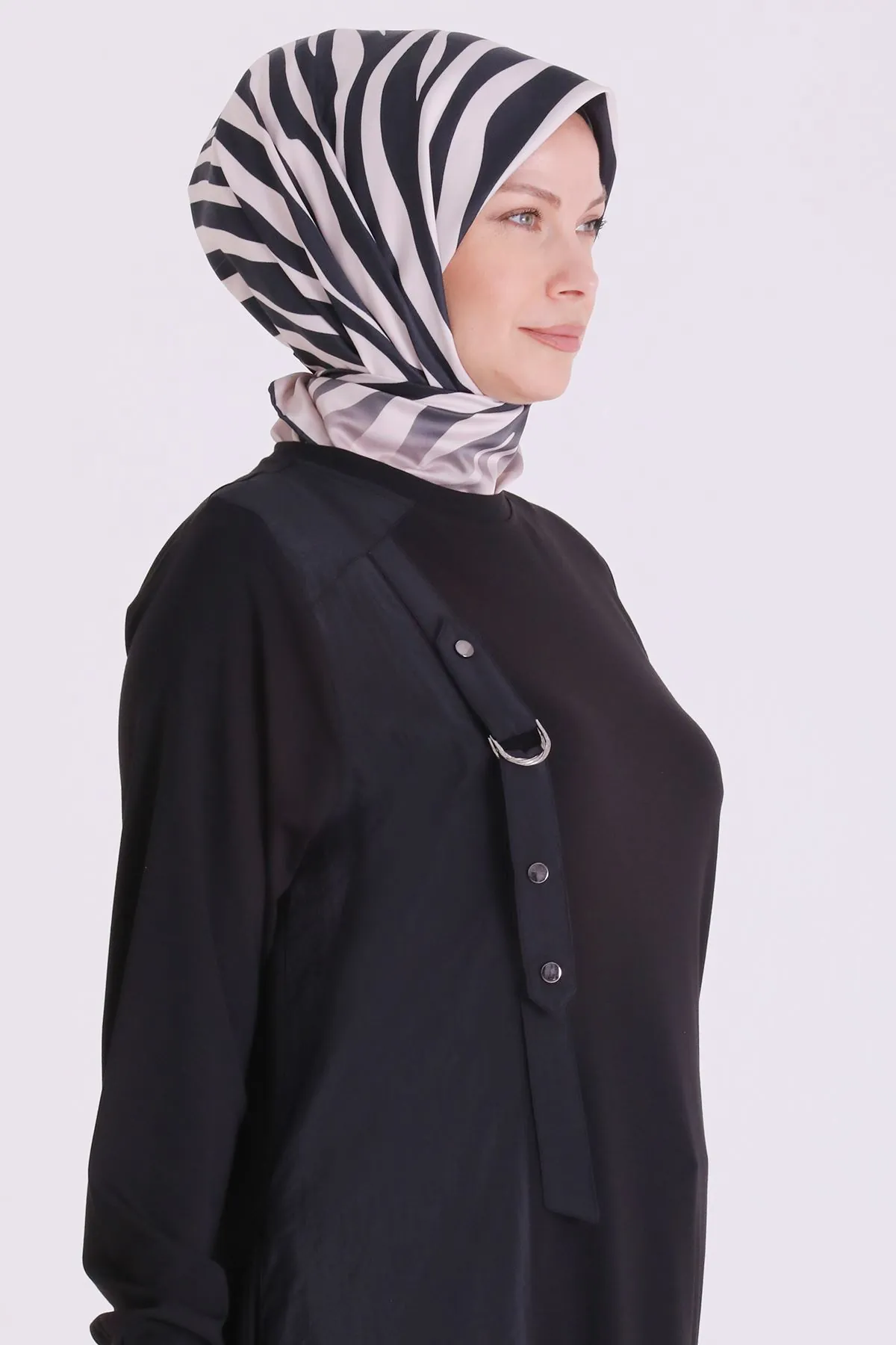 Büyük Beden Tesettür Tunik 2074 Siyah